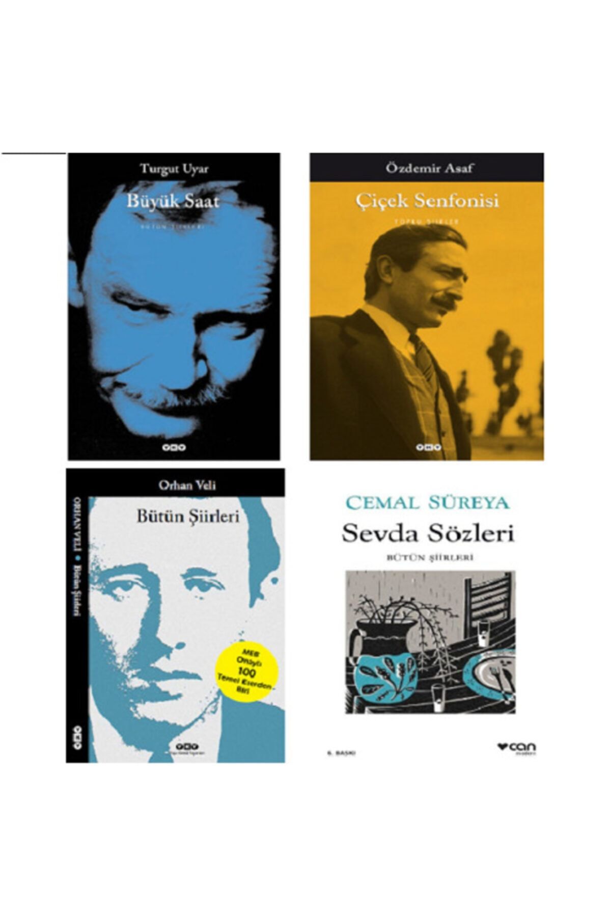 Olgu Kitaplığı Sevda Sözleri - Büyük Saat - Çiçek Senfonisi - Orhan Veli Bütün Şiirleri / 4 Kitap Set
