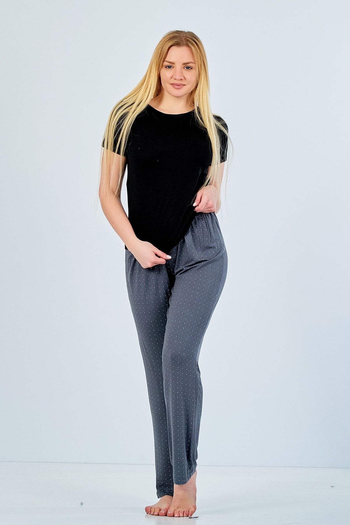 Moda Clubu Gri Büyük Beden Pijama Altı
