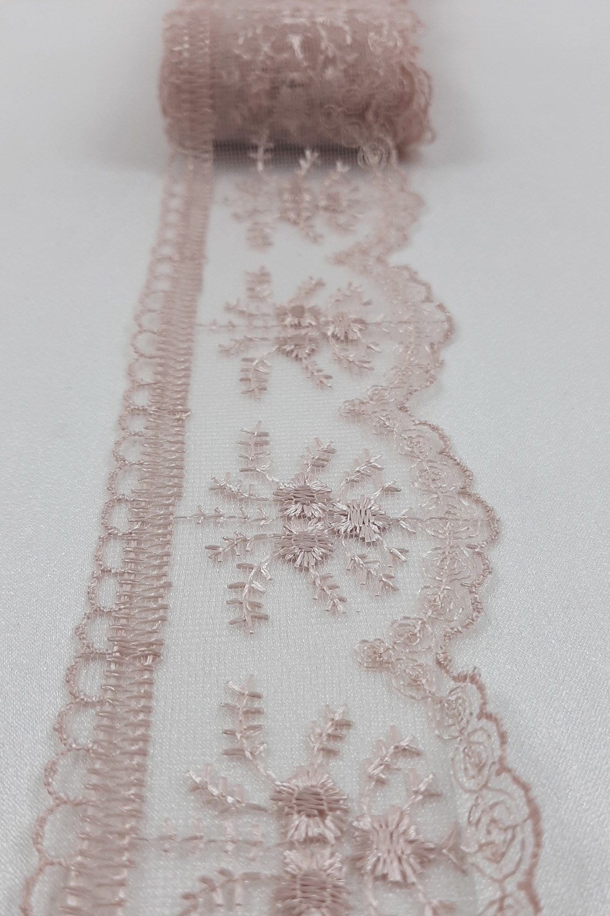 Hobigram Çiçek Desenli Pudra Dantel