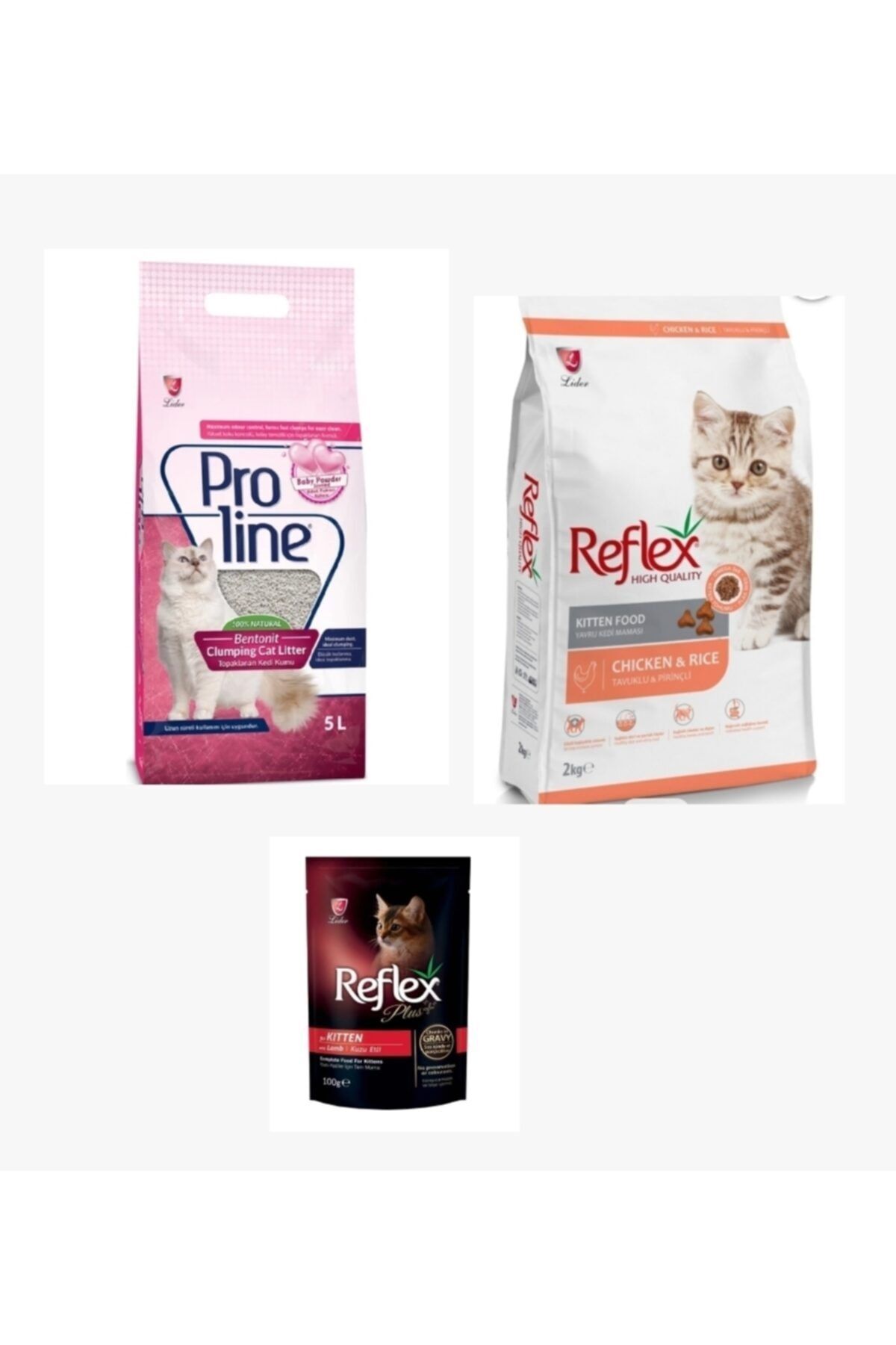 Reflex Plus Reflex Yavru Kedi Maması 2 Kg Seti-kuru Mama*kum*yaş Mama Seti