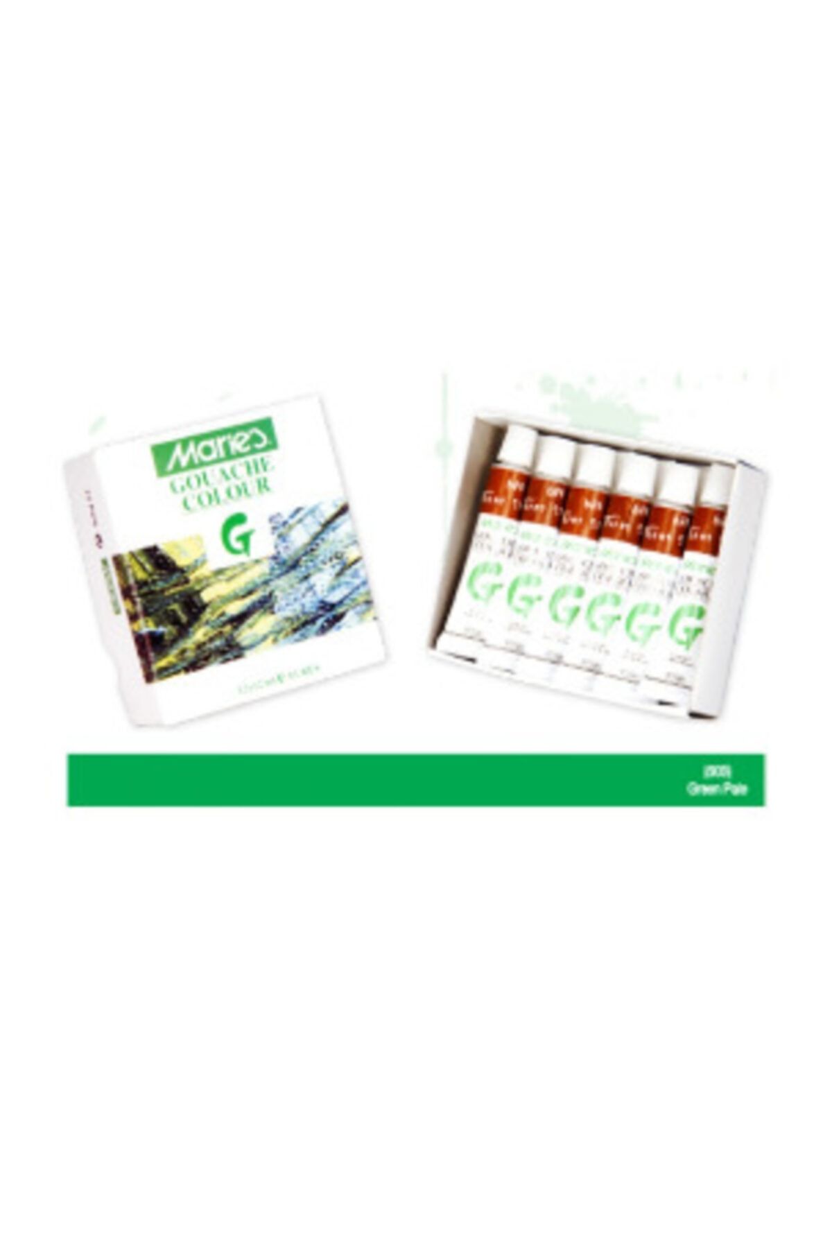 Maries Marie's 503 12 Ml Tek Renk Guaj Boya Green Pale 12 Adet ( 1 Paket 12 Adet )