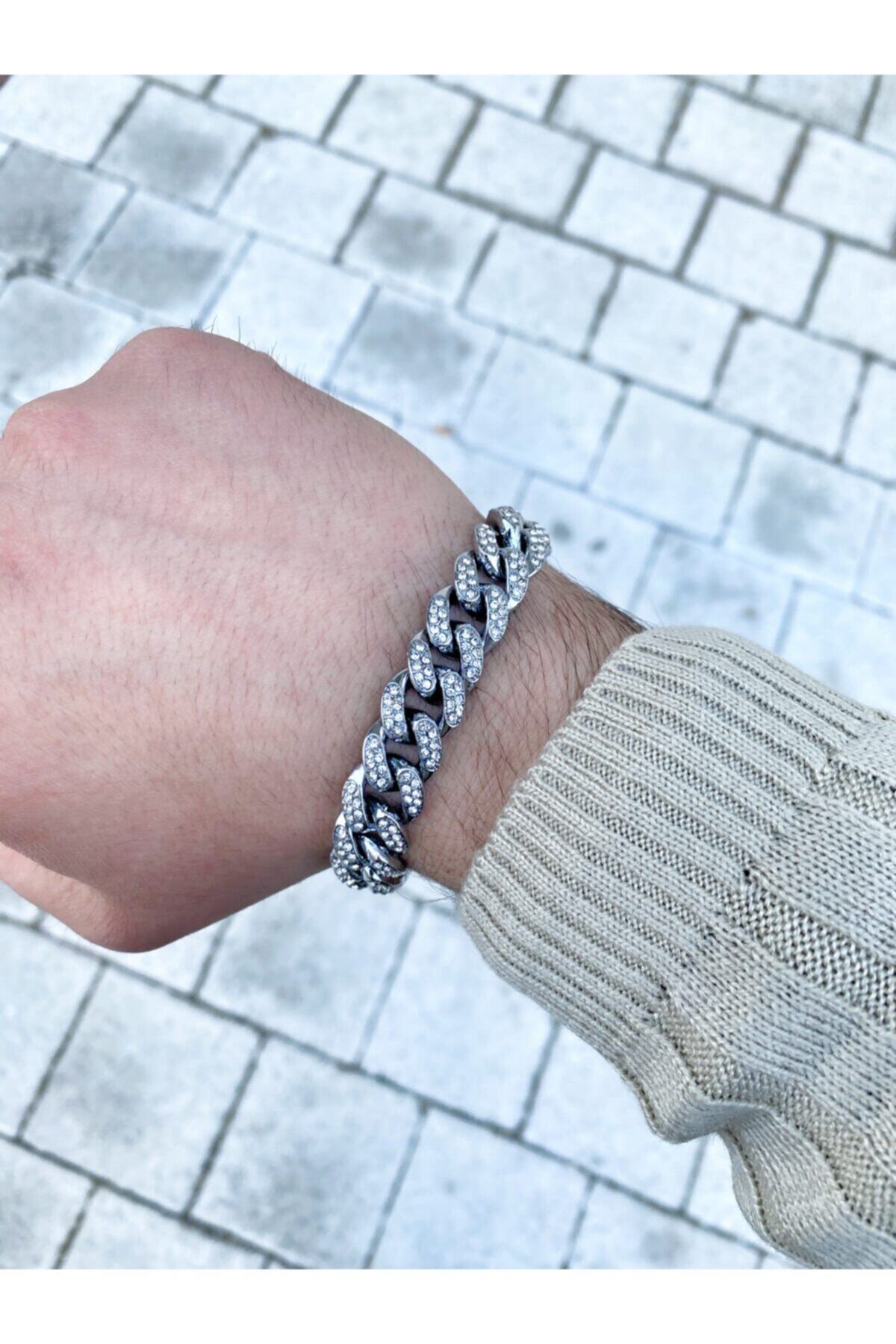 TAKIKRALI Cuban Chain Bileklik Silver