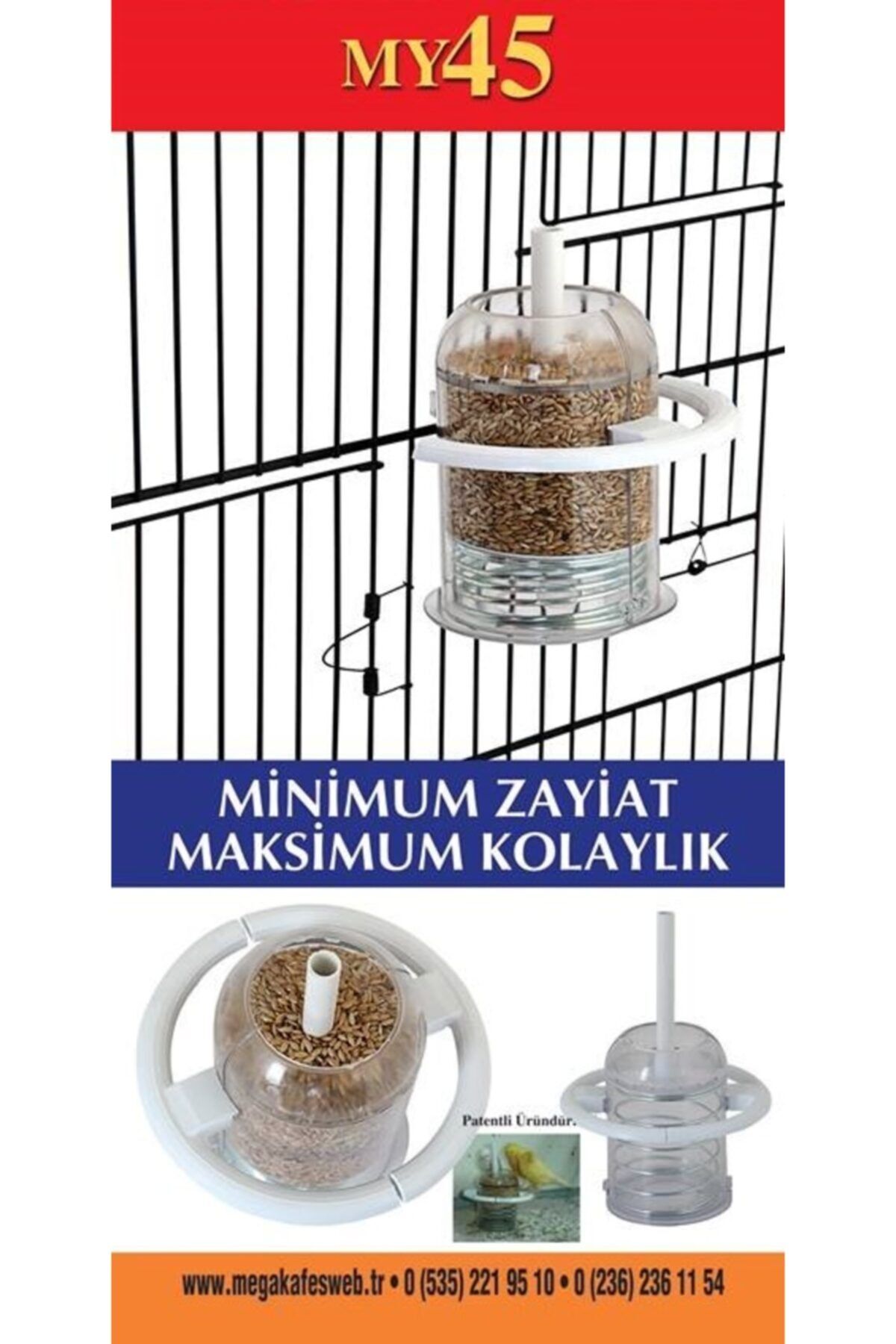EASYYEM Yaylı Silindir Yemlik My45 (4adet)