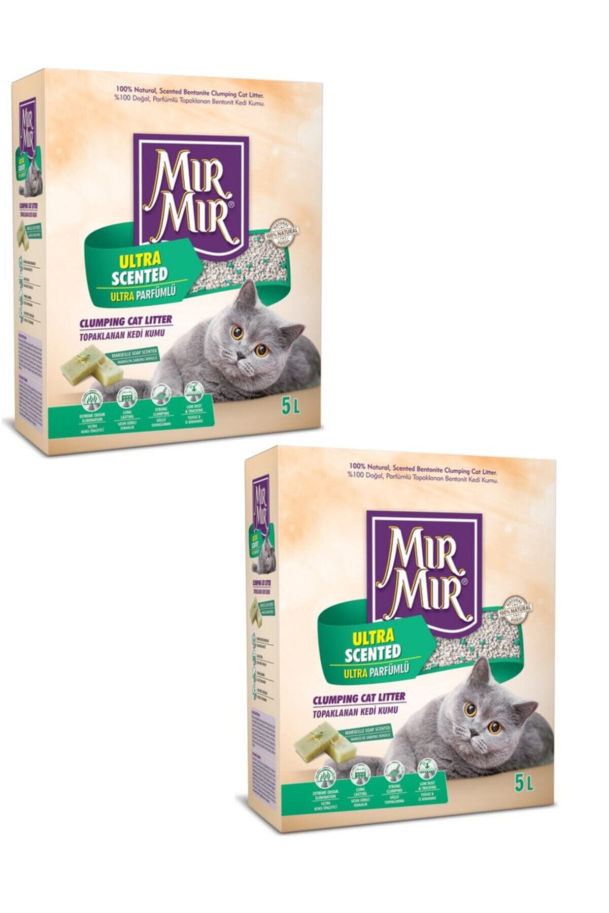 Mır Mır Bentonit Ultra Parfümlü (marsilya Sabun Kokulu)kedi Kumu 5 Lt * 2 Adet