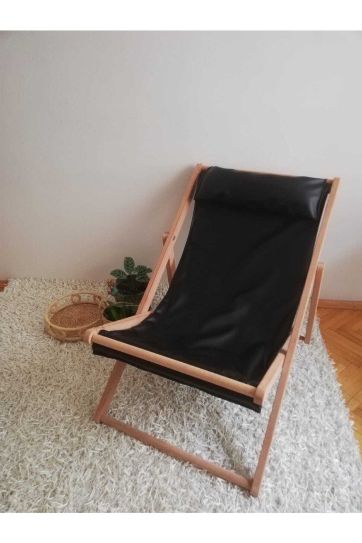 ERZAHOME Suni Deri Katlanır Şezlong Berjer