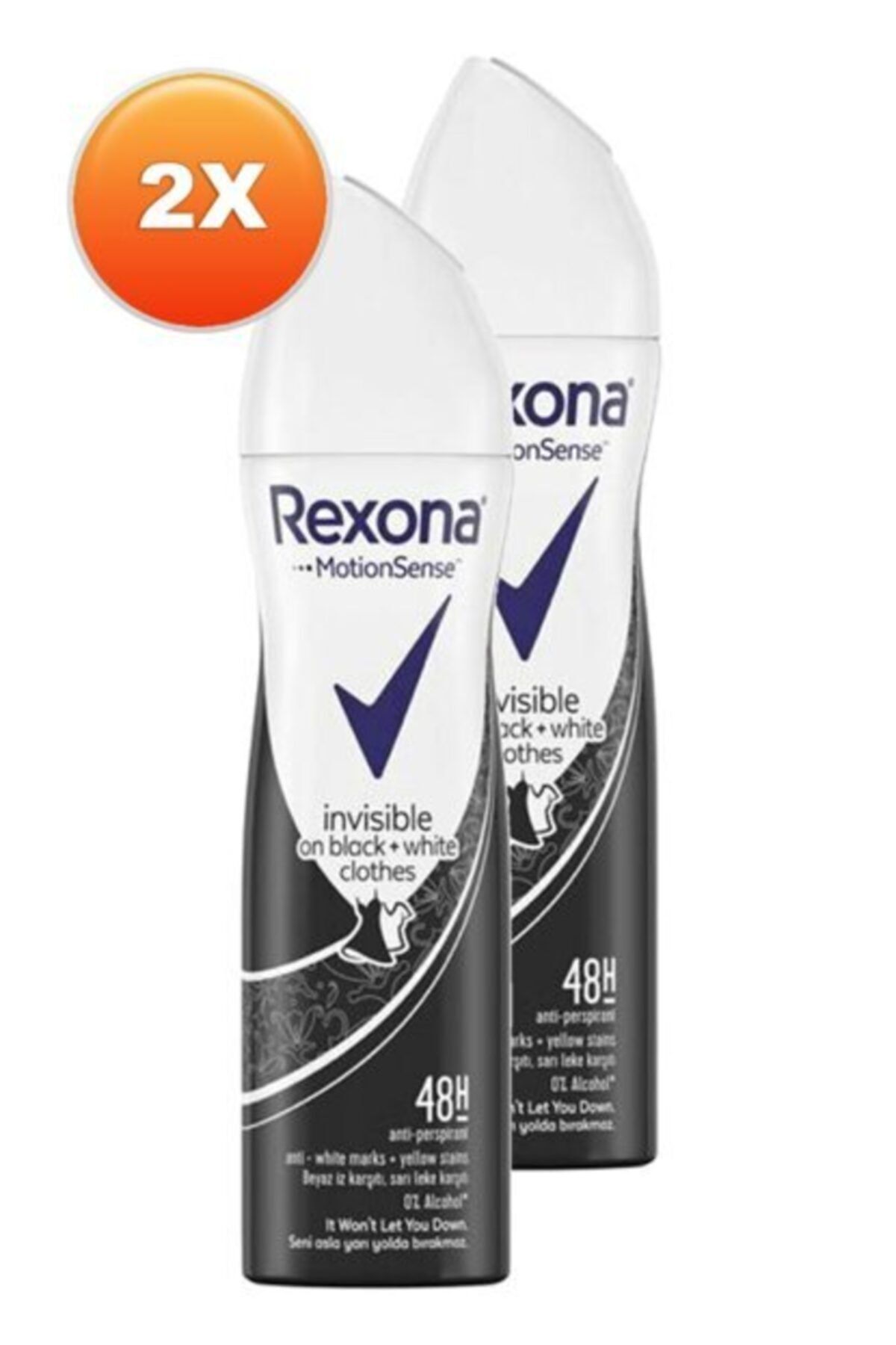 Rexona Invisible On Black + White Clothes Deodorant 150 Ml X 2 Adet