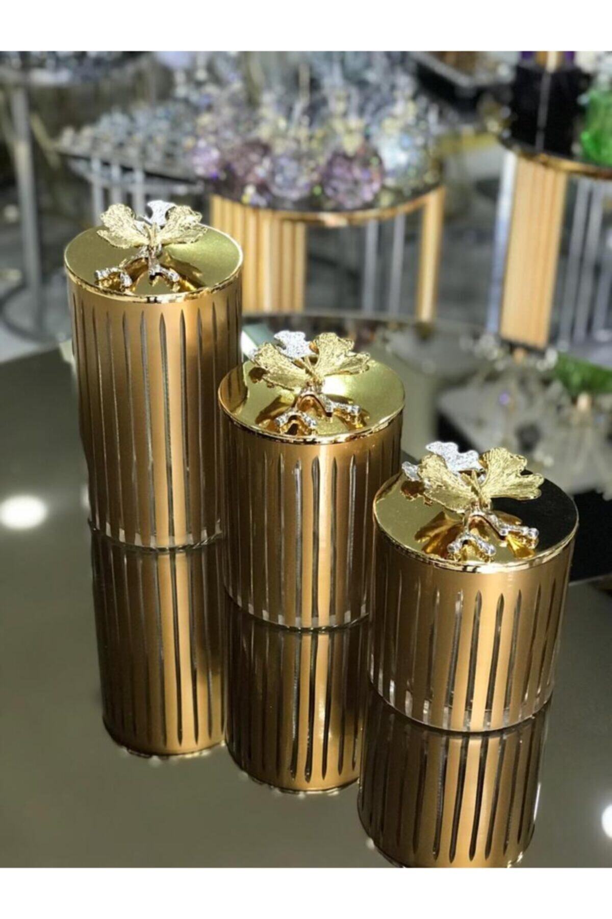 PAŞABAHÇE CAM Kelebek Detaylı Gold Baharatlık