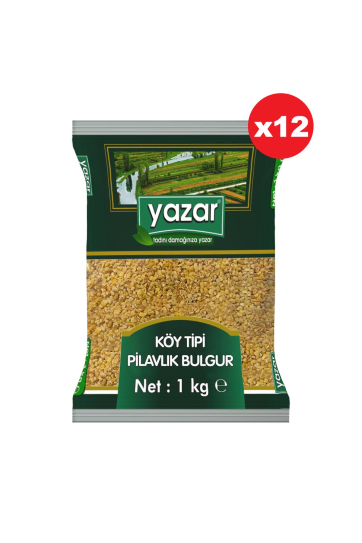 YAZAR Köy Tipi Pilavlık Bulgur 1 Kg X 12 Paket