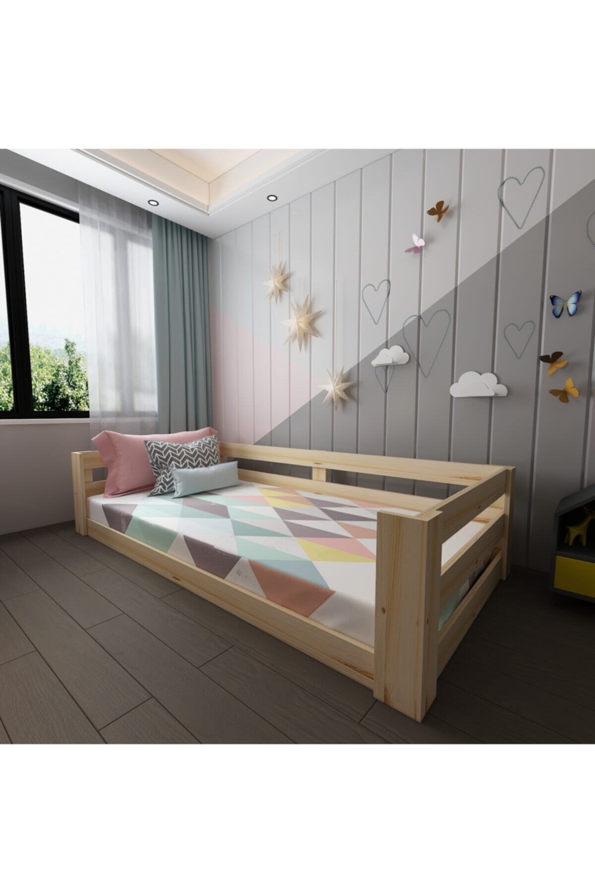 MobilyaFırsat Natural Doğal Ahşap 90x190 Karyola - A18