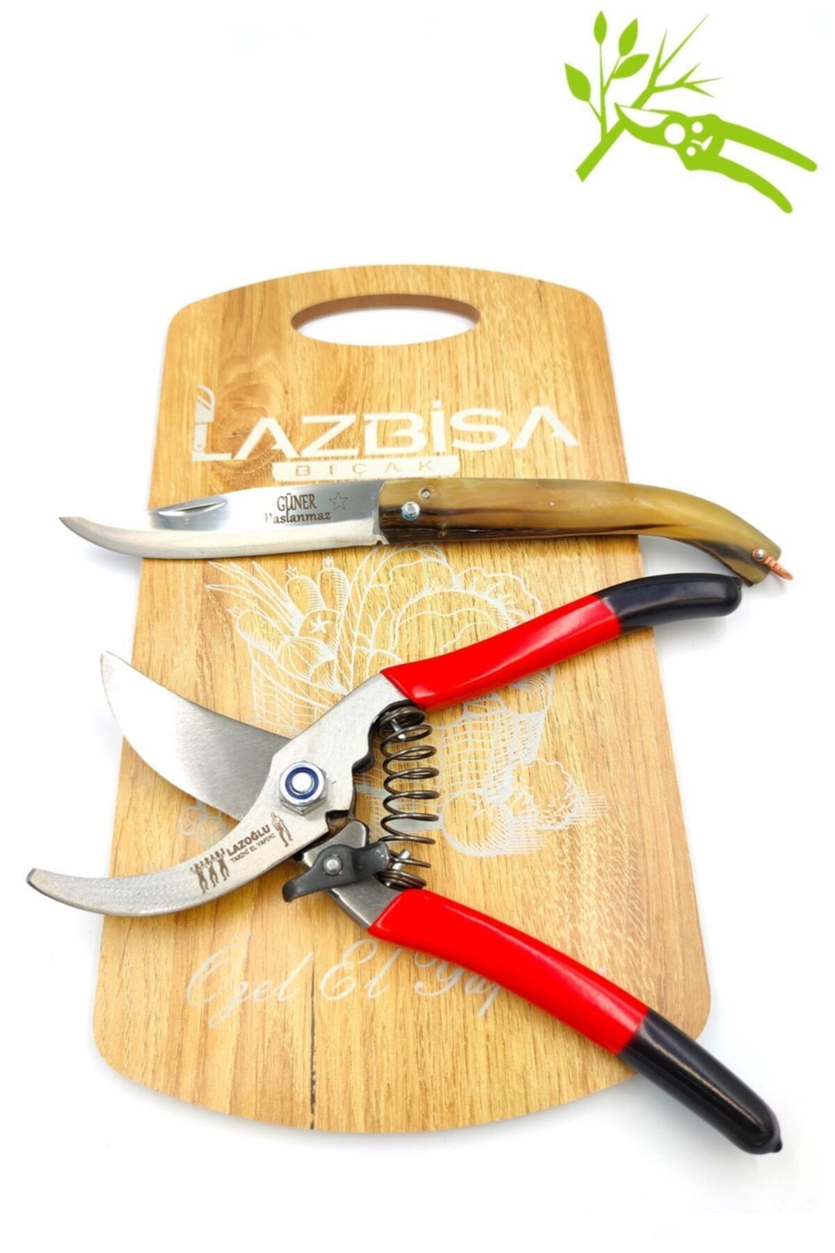 LAZBİSA Lazbisa Lazoğlu Sürmene Bağ Bahçe Ağaç Dal Budama Makası Kesme Kırpma Cep Çakısı Mutfak Bıçak