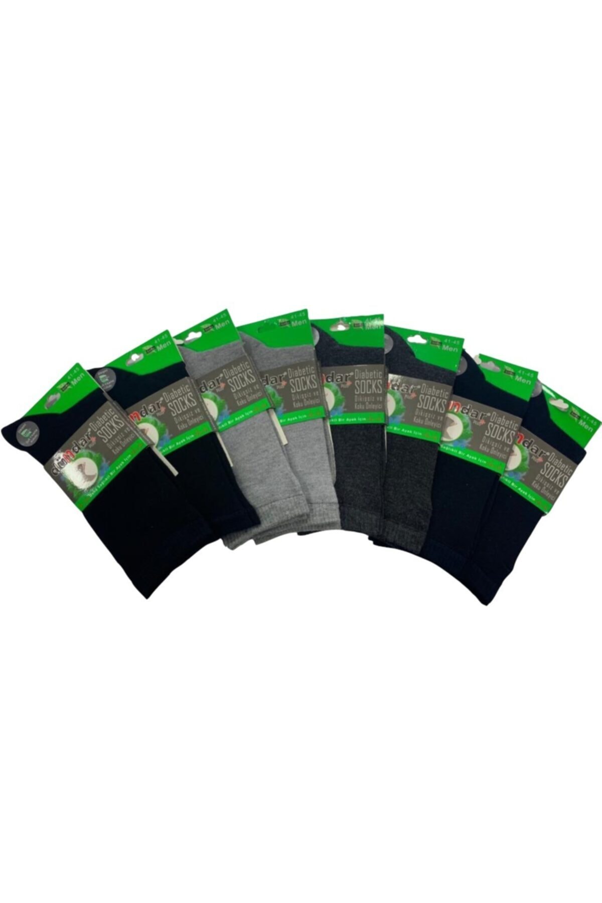 Dündar Orjinal  Paket Bambo Lastiksiz Dikişsiz Diyabet Çorap 8'li