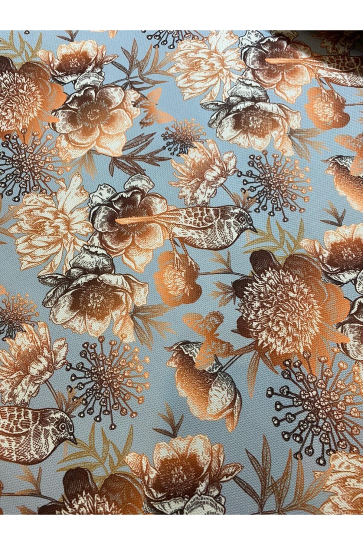 favor kumaş Kuş Desenli Dijital Baskılı Kumaş Fvr-1812
