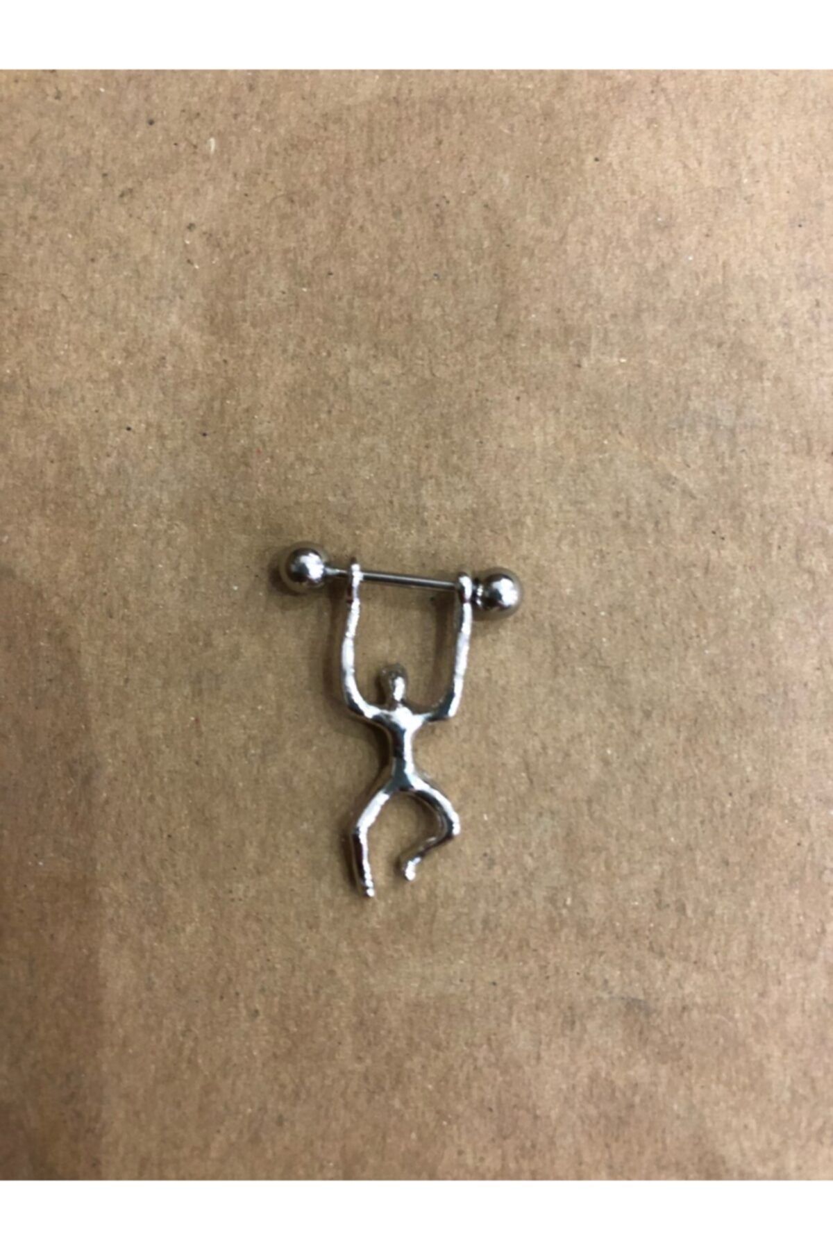 Kirpi Concept Sallanan Adam Gümüş Renk Çelik Küpe Pirsing ( Piercing)