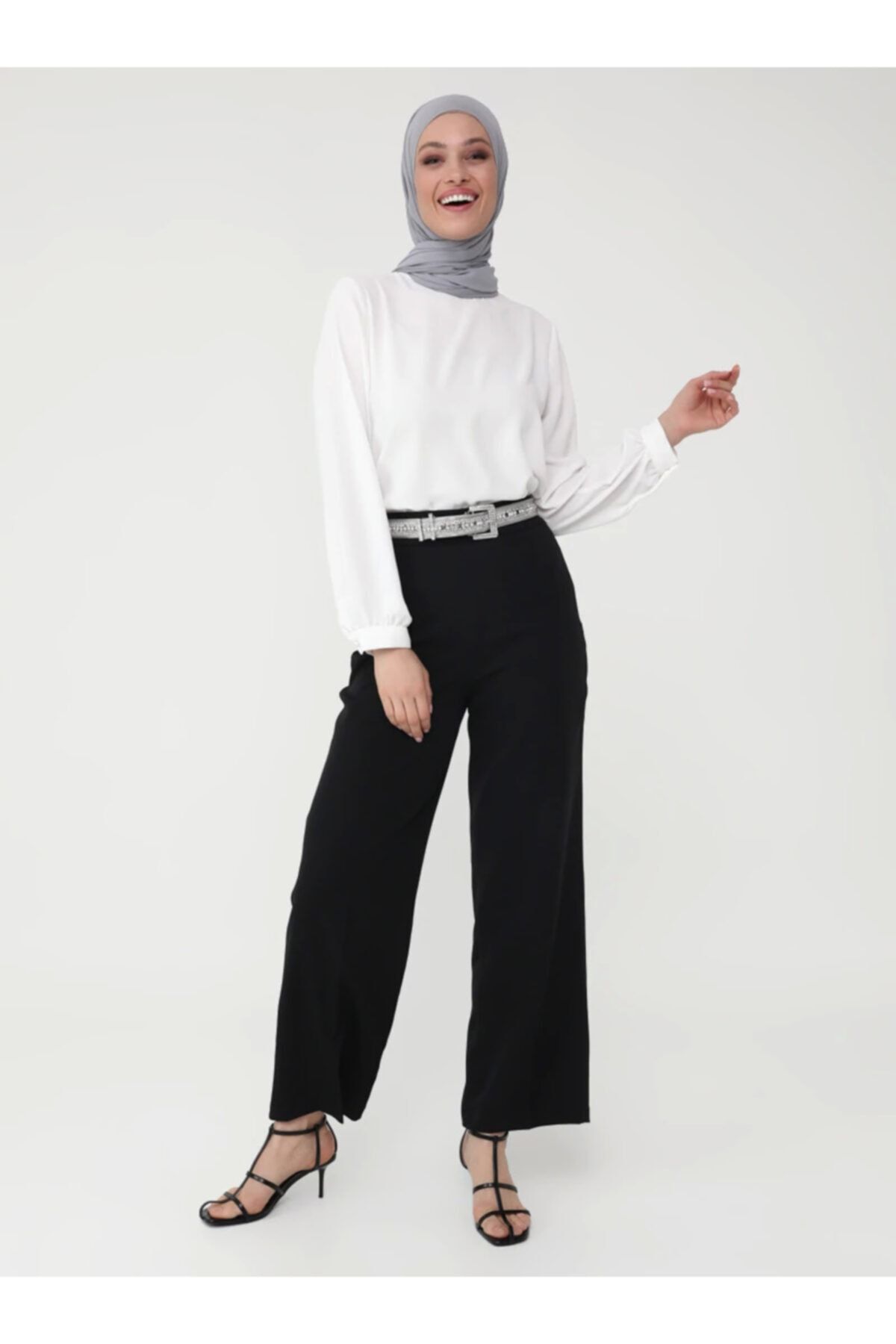 Refka Kadın Siyah Basic Kumaş Pantolon