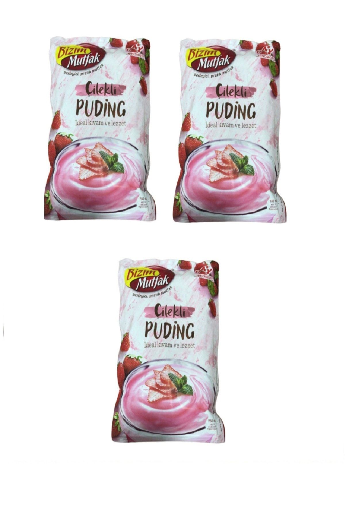 Bizim Mutfak Çilekli Toz Puding / 125 Gr X 3 Adet