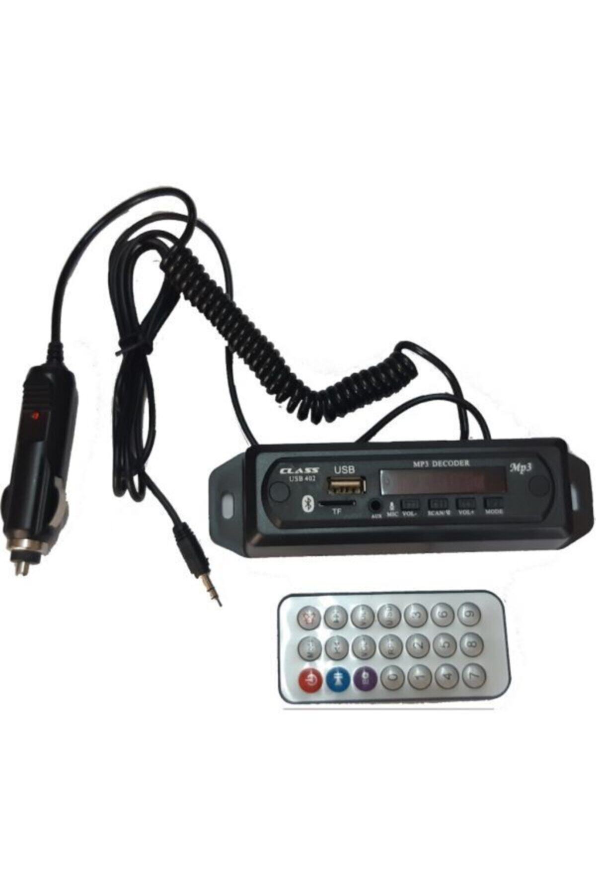 Class Araç Oto Teyp Mikrofonlu Bluetoothlu Mp3 Çevirici Usb 402