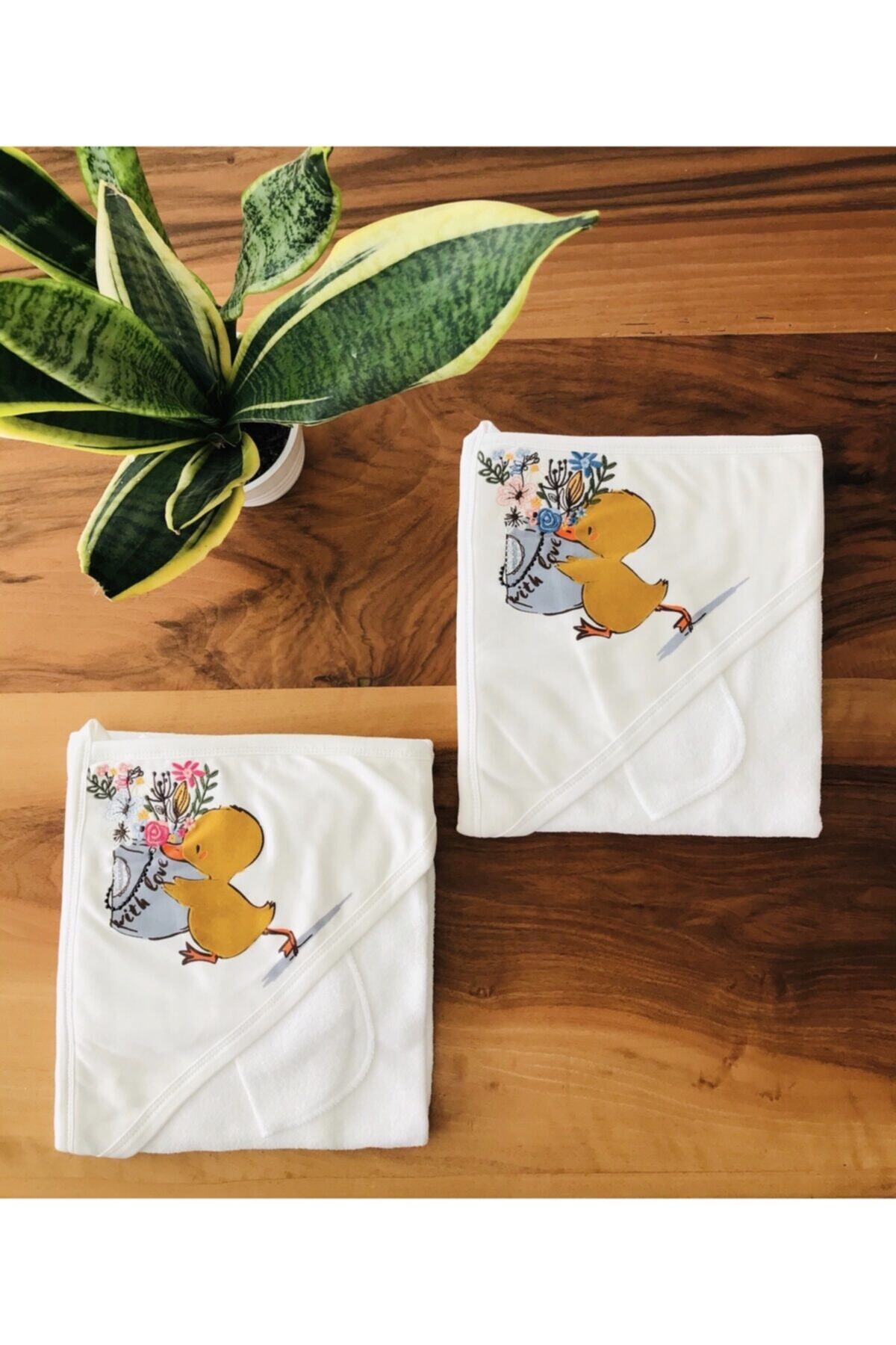 Babyline Aş Çiçekli Ördek Baskılı Bebek Havlu