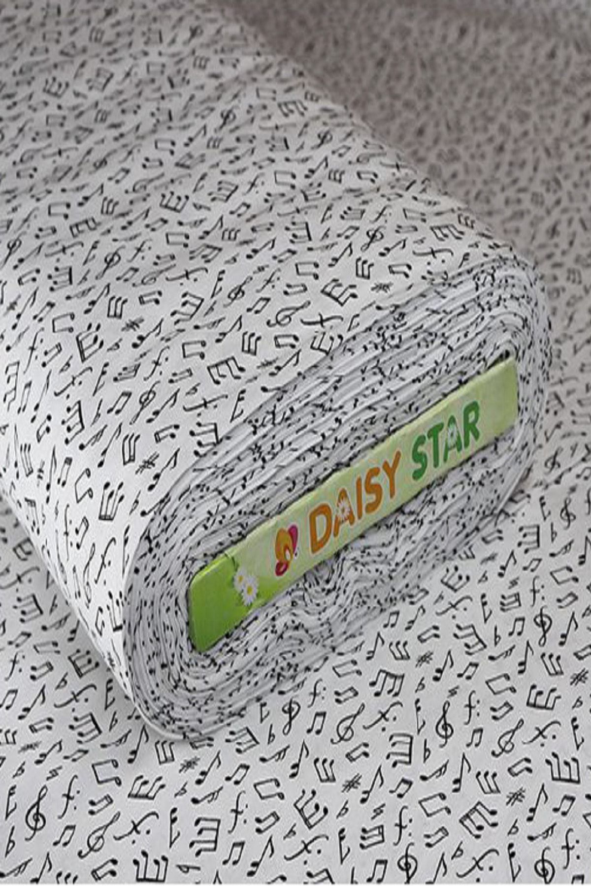 daisy star Nevresimlik Poplin Kumaş Nota Desen 170 cm