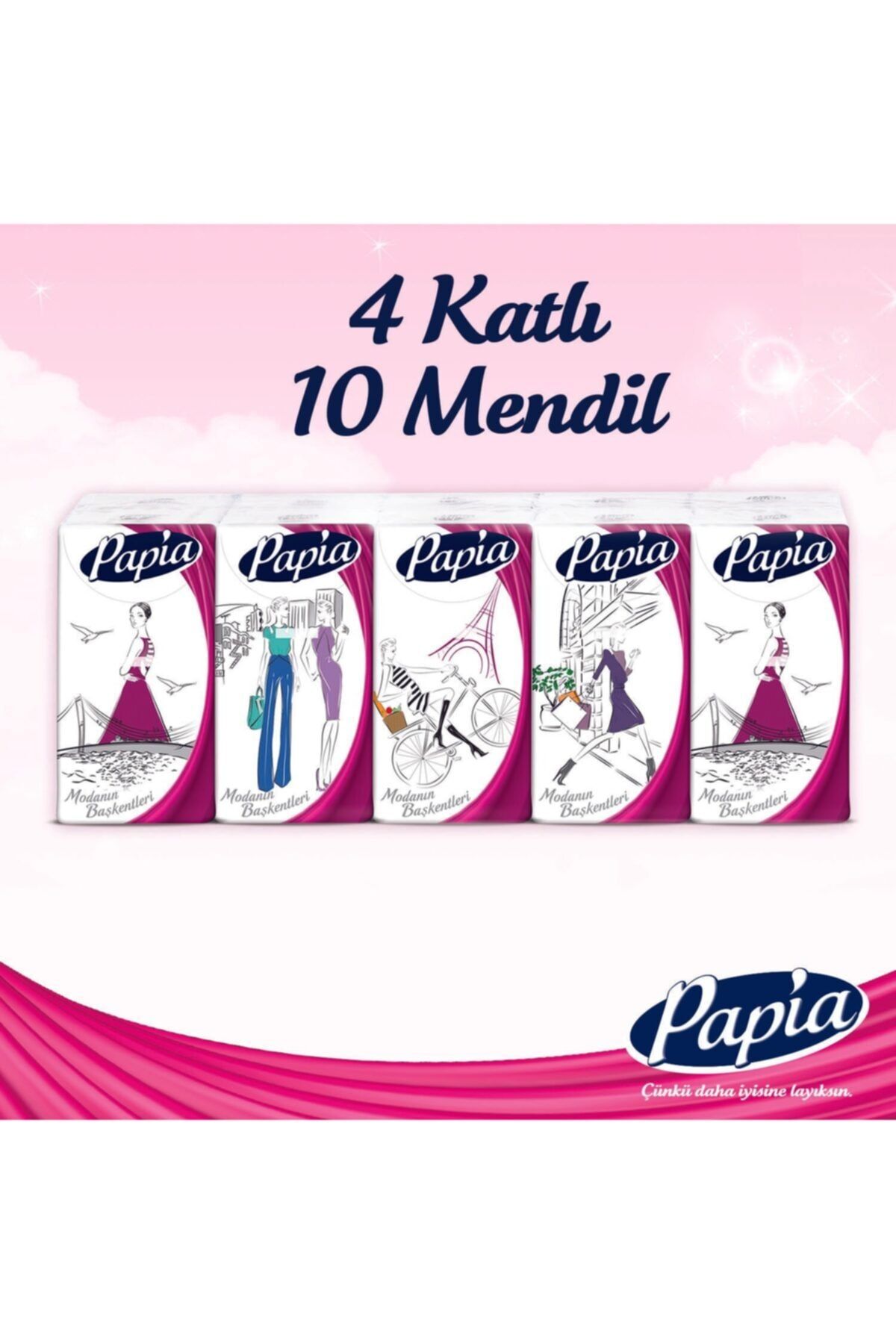 Papia Moda Başkentleri Cep Mendil 10'lu