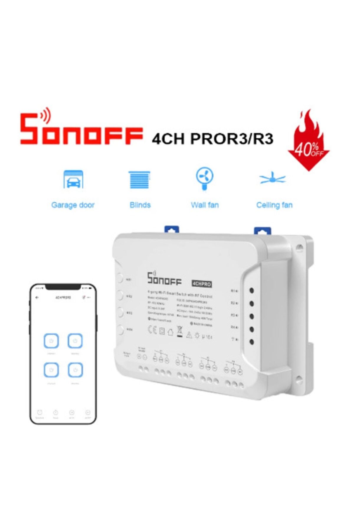 E elektronik Sonoff 4ch R3/pro R3 Wifi Anahtar Modülü Uzaktan 433 Mhz 4 Gang Wi-fi Dıy Akıllı