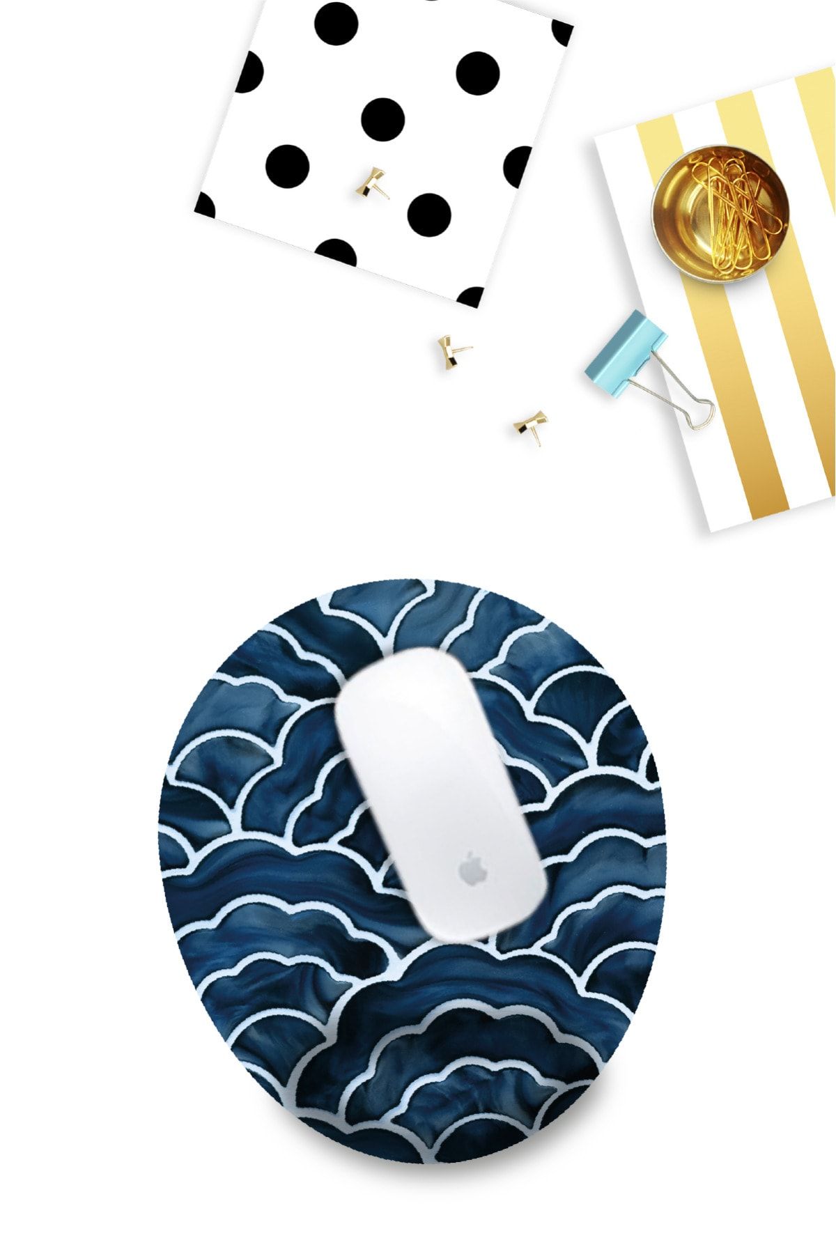 Miya Design Mavi Dalgalar - Bilek Destekli Mousepad