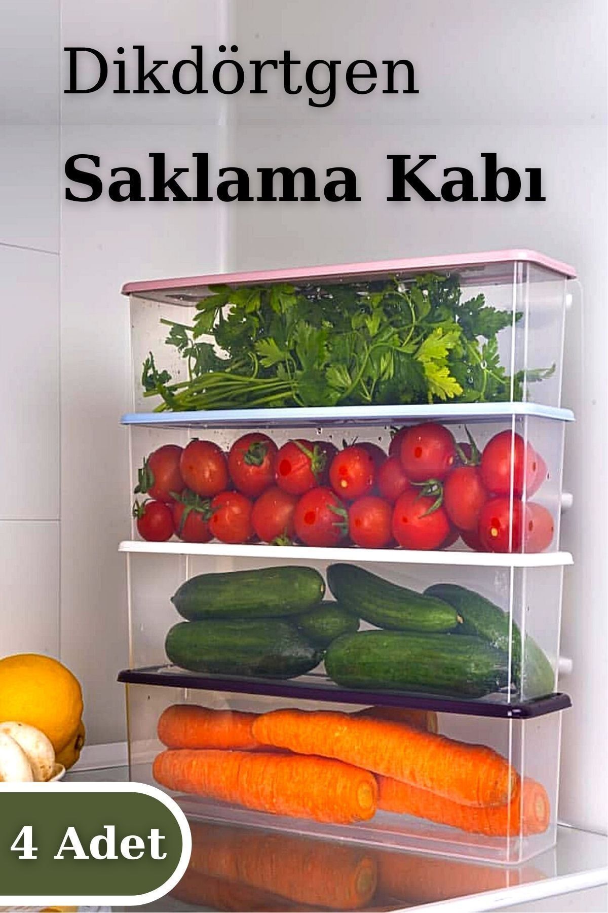 Nandy Home 4' Lü Set Uzun Düzenleyici Erzak Saklama Kabı No Coller