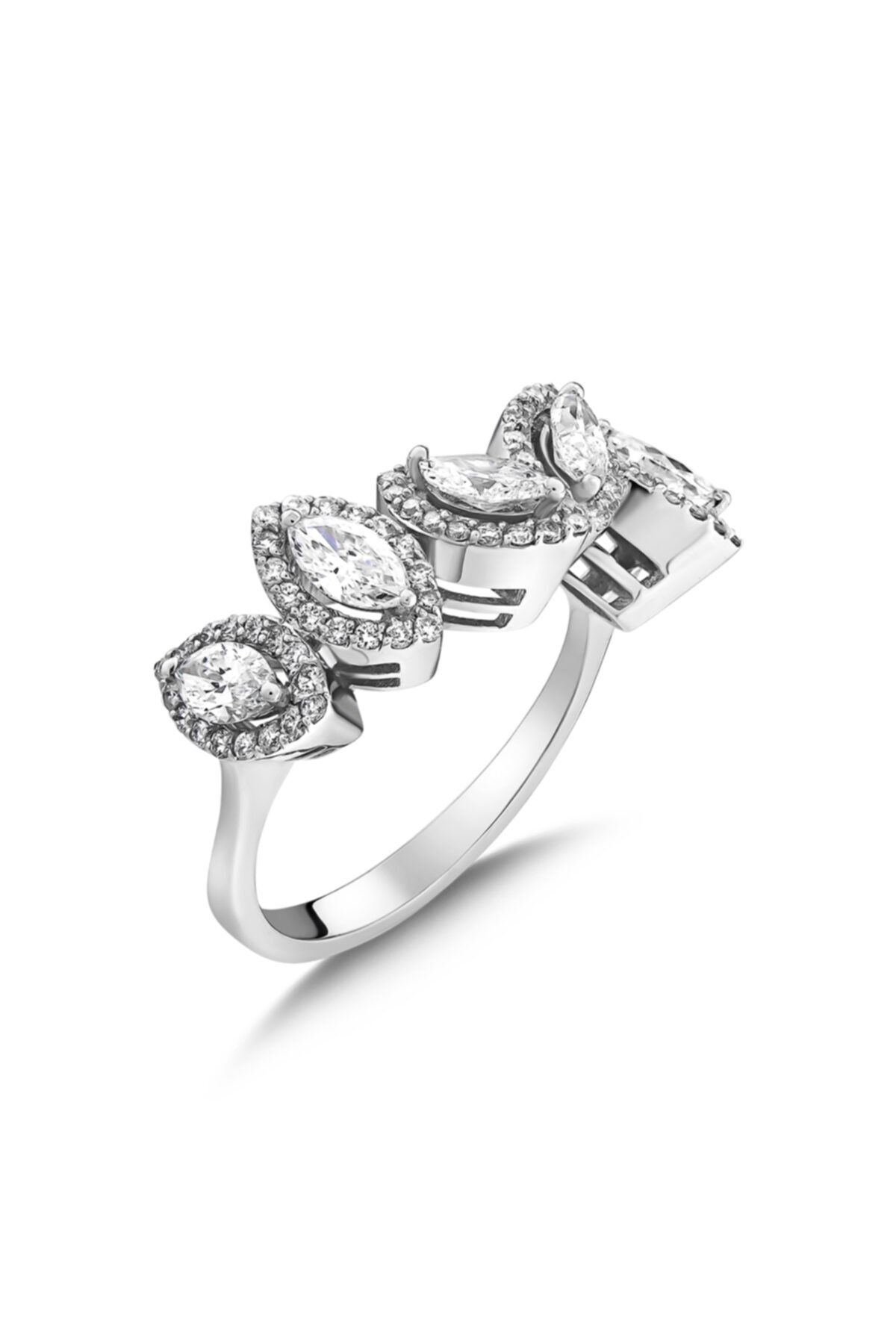 Barok Diamond Pırlanta Beştaş Yüzük 1.41 Ct. F Vs 18k