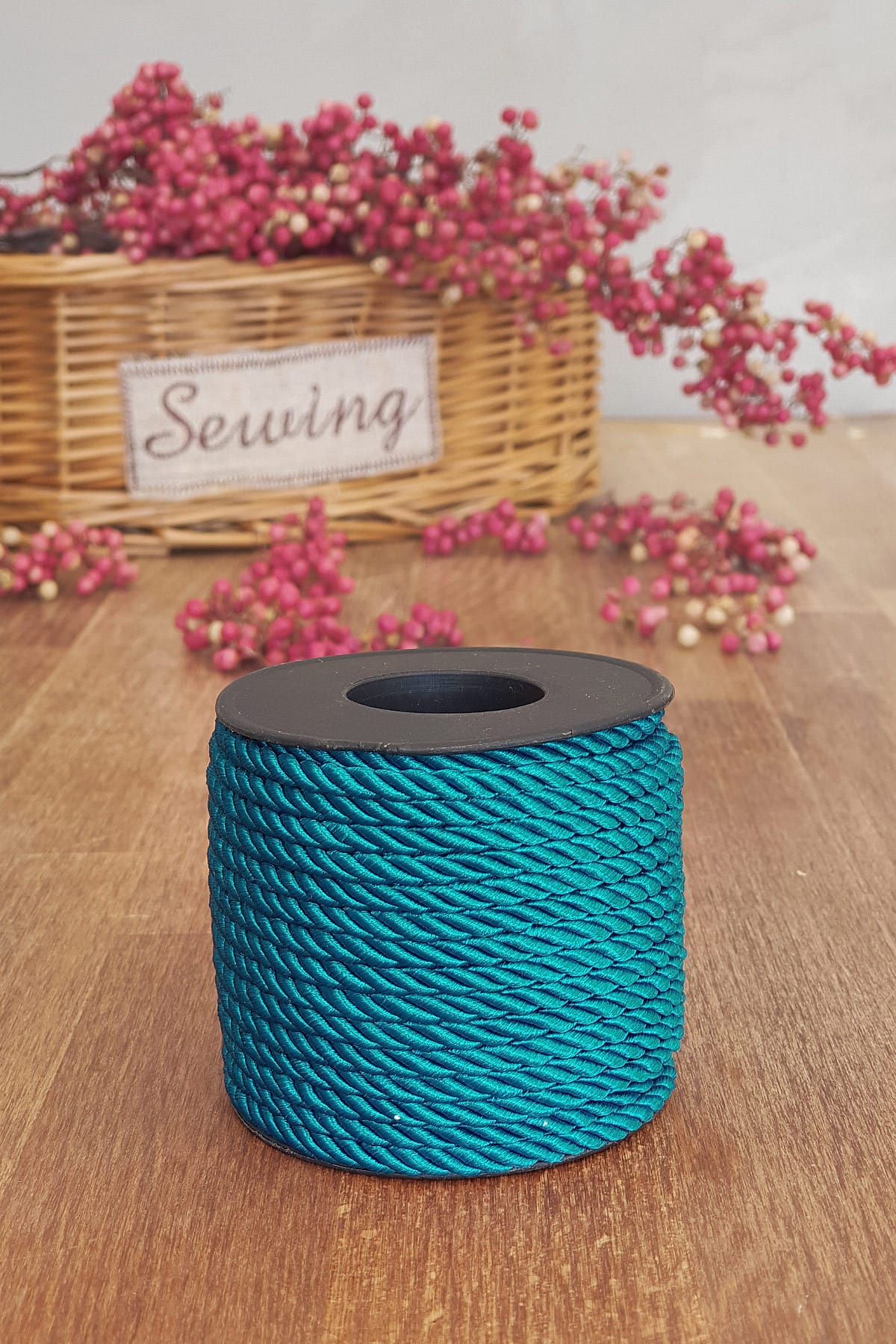 Funbou Petrol yeşili kordon şerit, 4 mm / 15 metre