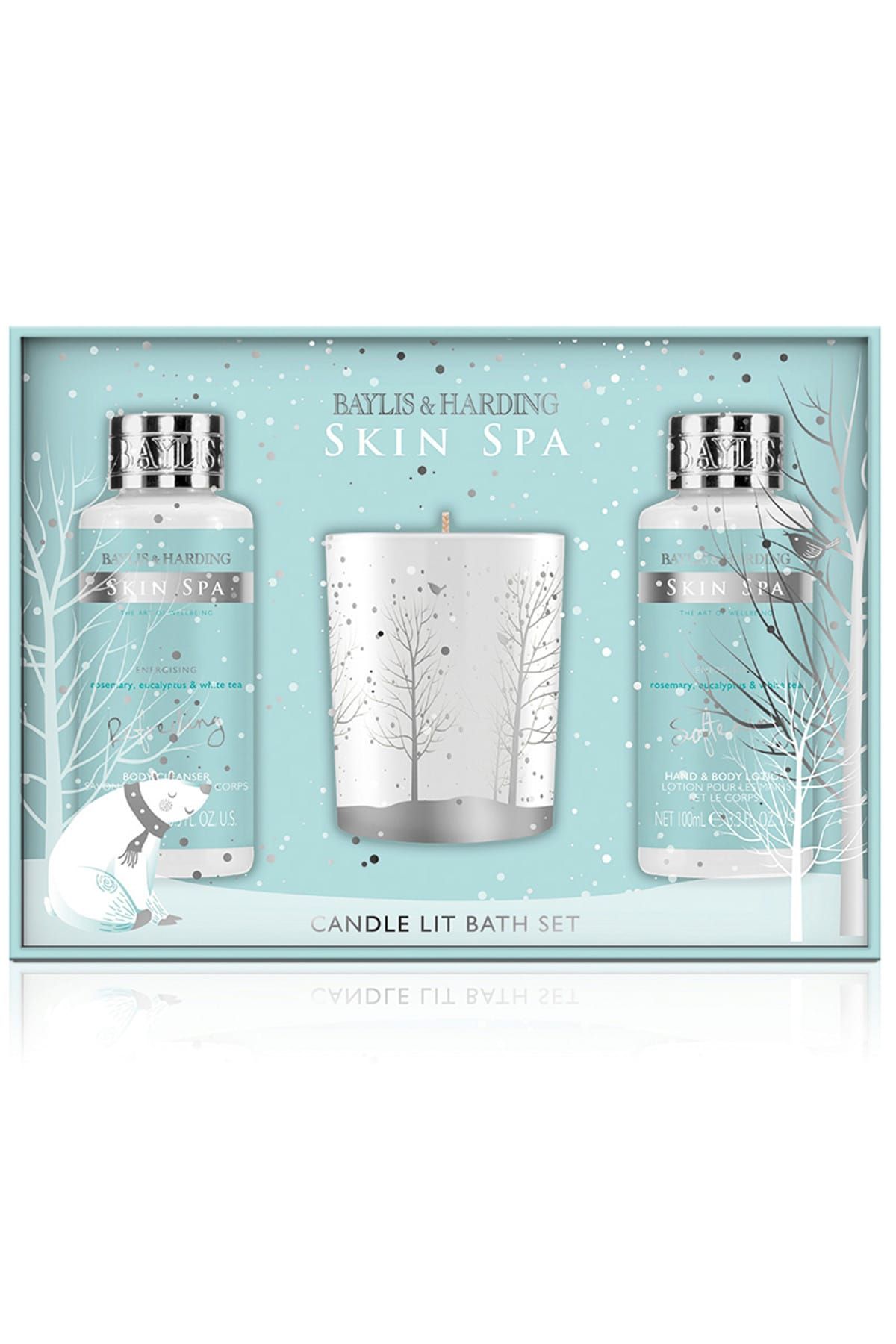 Baylis & Harding Skin Spa Biberiye, Okaliptüs & Beyaz Çay Özlü 3'lü Mumlu Set 017854091511