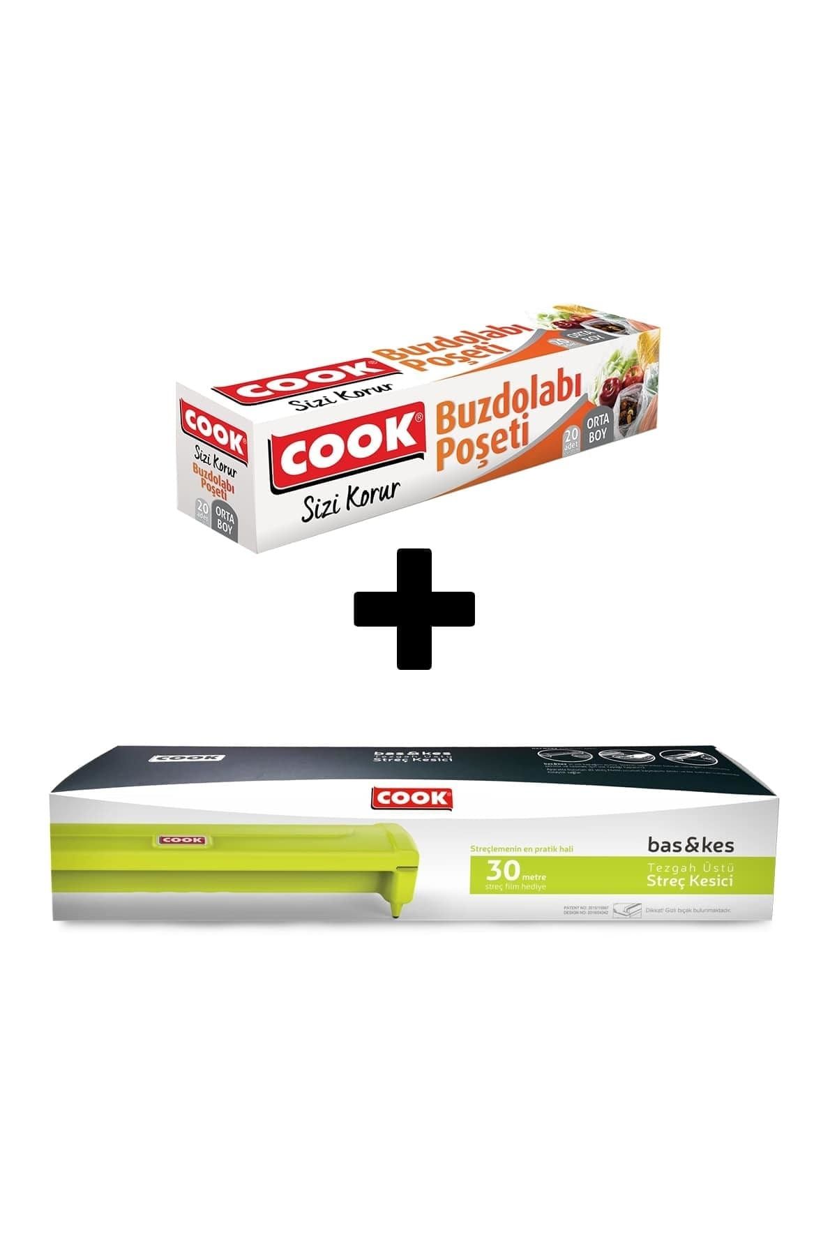 COOK Buzdolabı Poşeti Hediyeli Yeşil Bas Kes Streç Film
