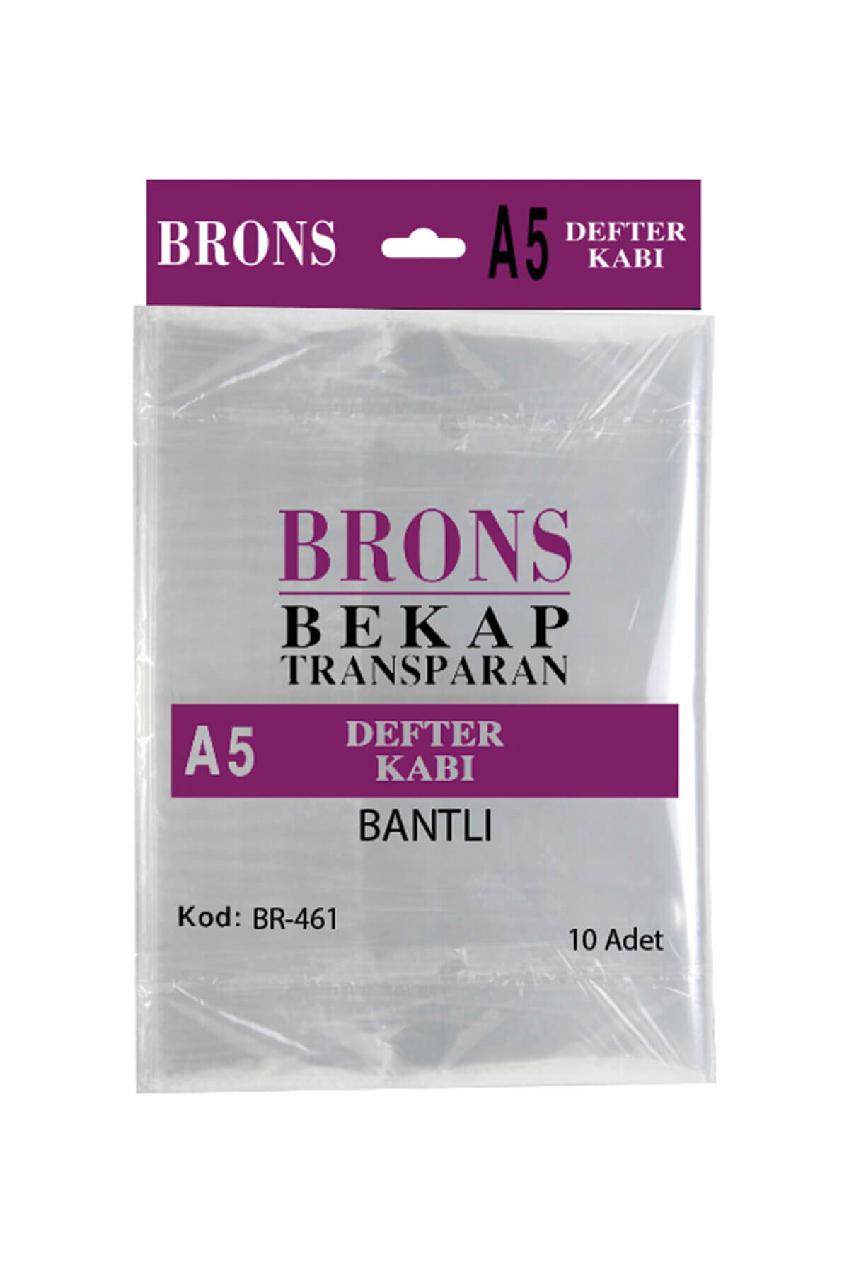 Brons A5 10'lu Şeffaf Hazır Defter Kabı Br-446