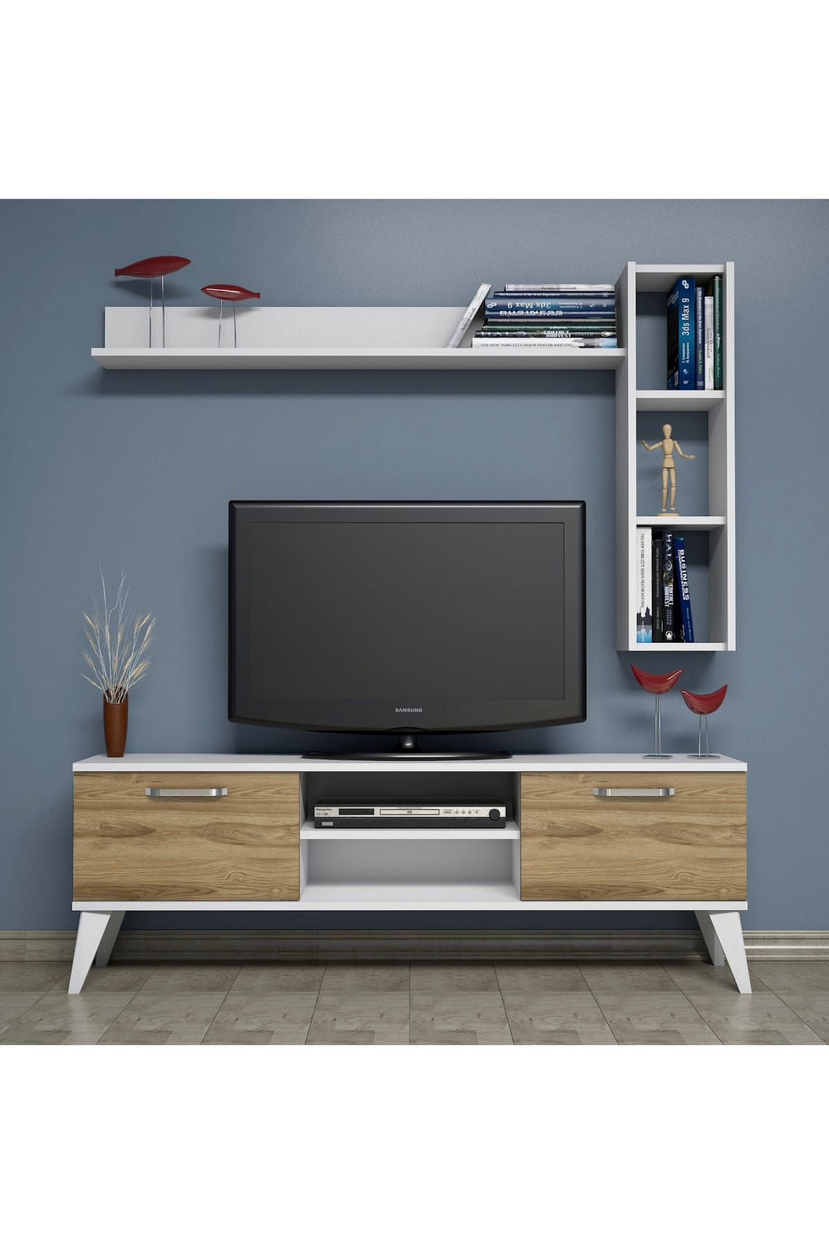 bimossa c1510 tv unitesi rafli kitaplikli tv sehpasi beyaz ceviz fiyati yorumlari trendyol
