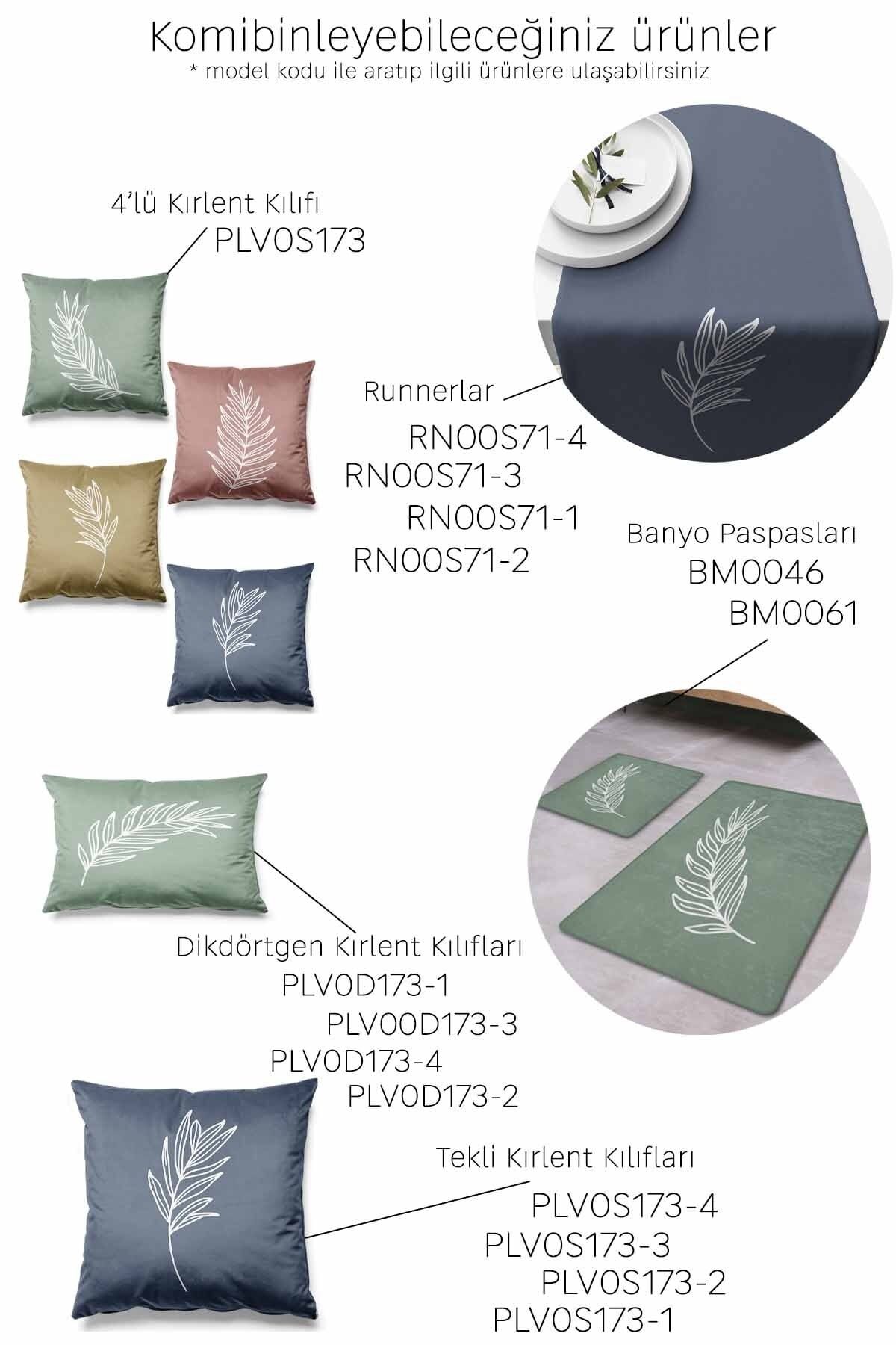 Pilloveland Pastel Leaf Patterned Double Sided Printed Throw