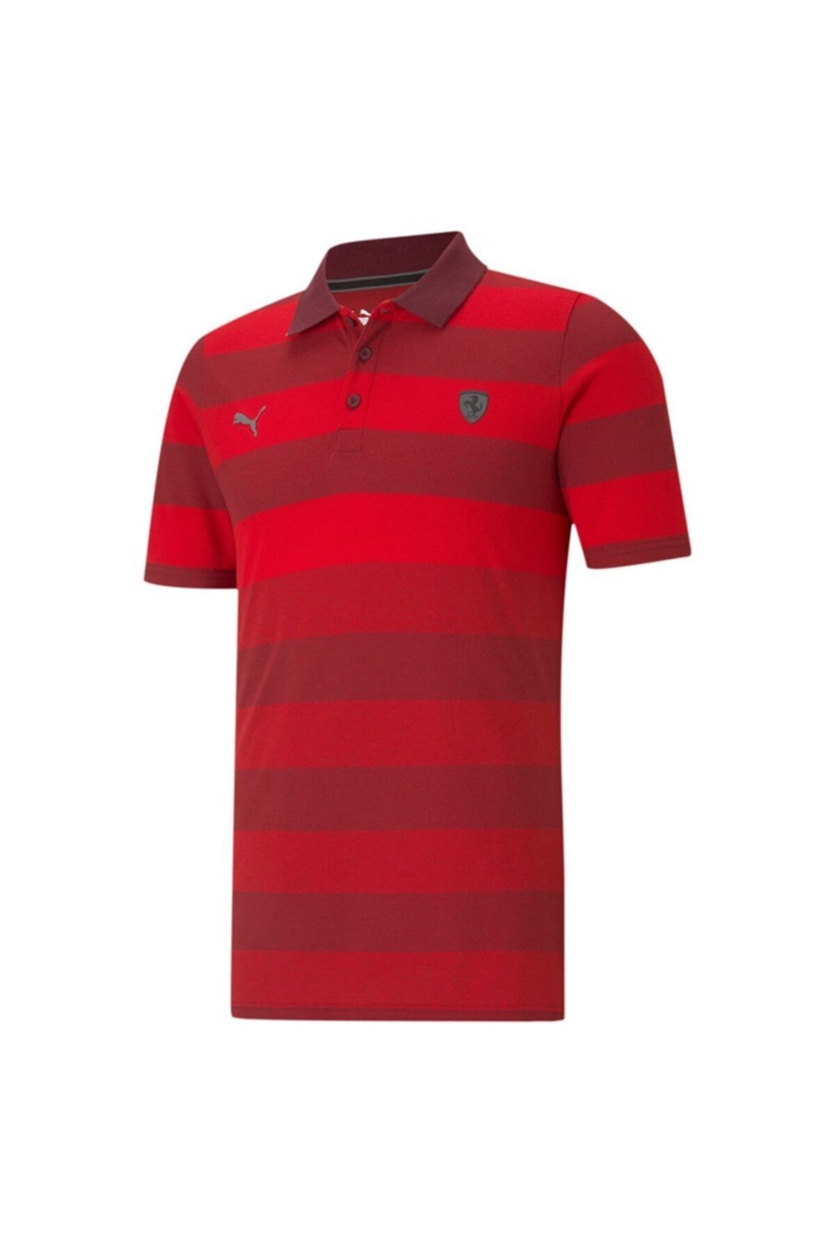 Puma Ferrarı Style Strıped Polo Rosso Corsa 59987902