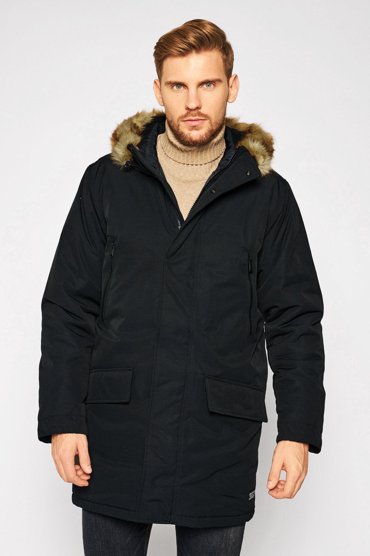 Levi's Erkek Siyah Woodside Long Parka