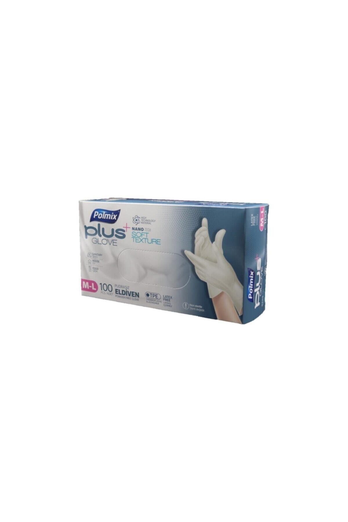 Polmix Plus Tek Kullanımlık Pudrasız Eldiven /mavi /medium-large/100 Adetlik Paket