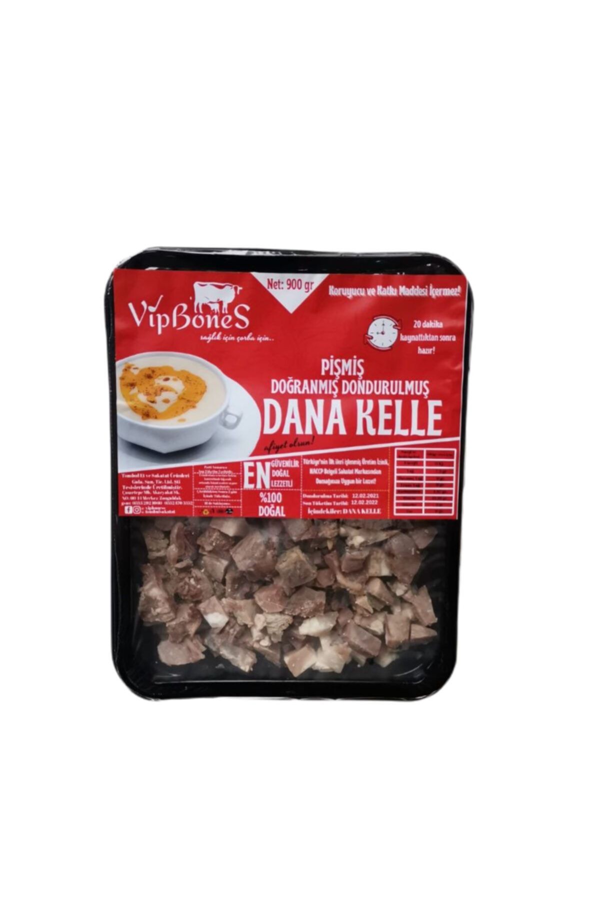 VipBoneS Hazır Pişmiş Dana Kelle Paça 900gr
