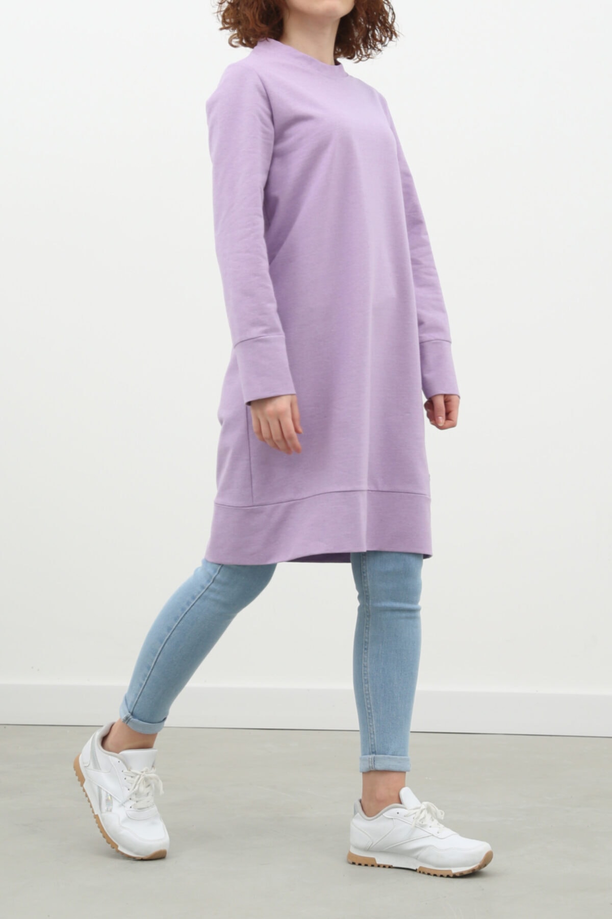 Ekrumoda Kadın Lila Basic Sweat Tunik