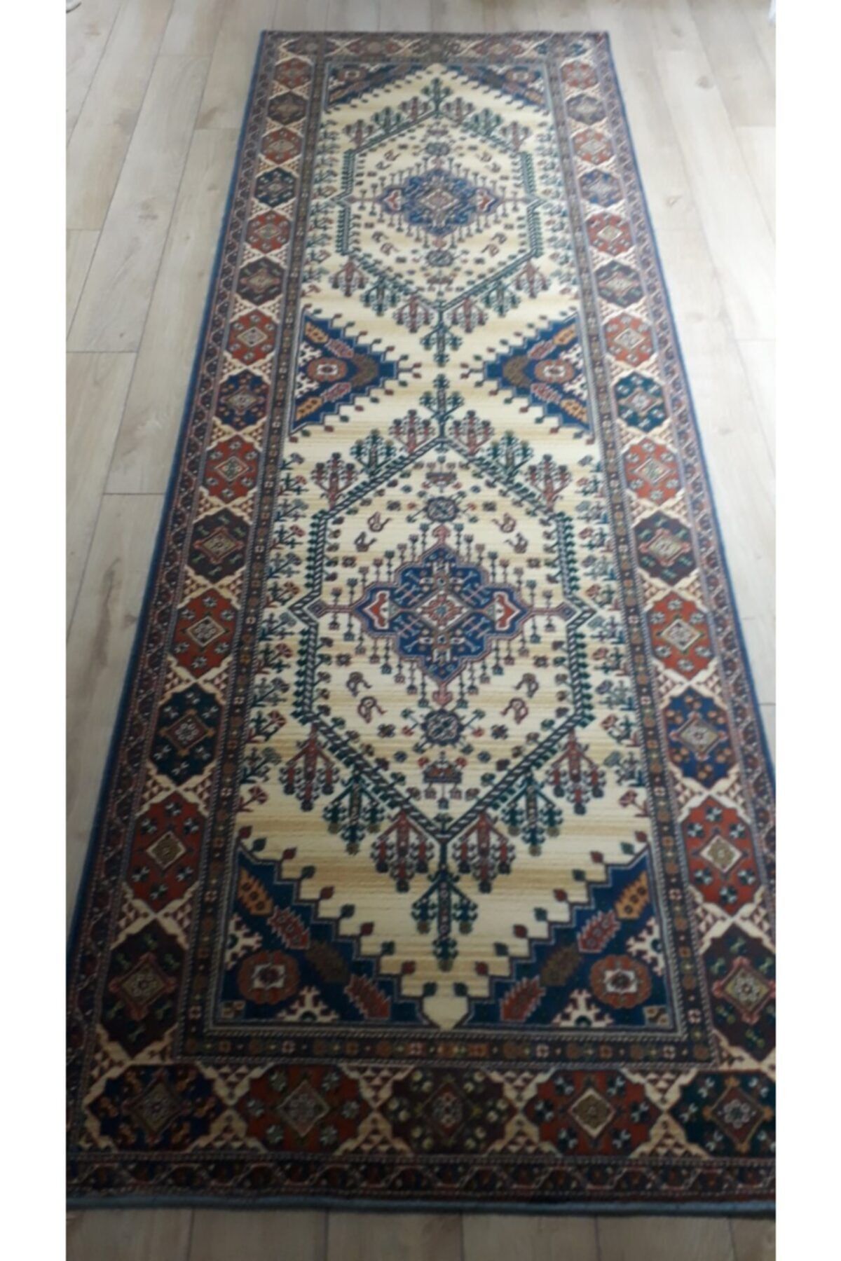 saray hali mavi yun hali 100x300 fiyati yorumlari trendyol