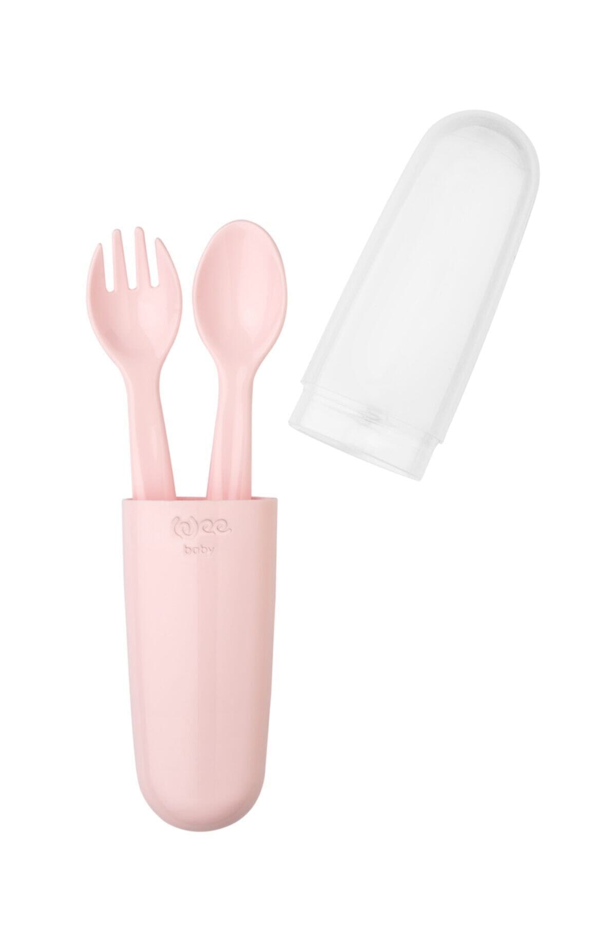 Wee Baby Çatal Kaşık Seti Saklama Kutulu - Pembe