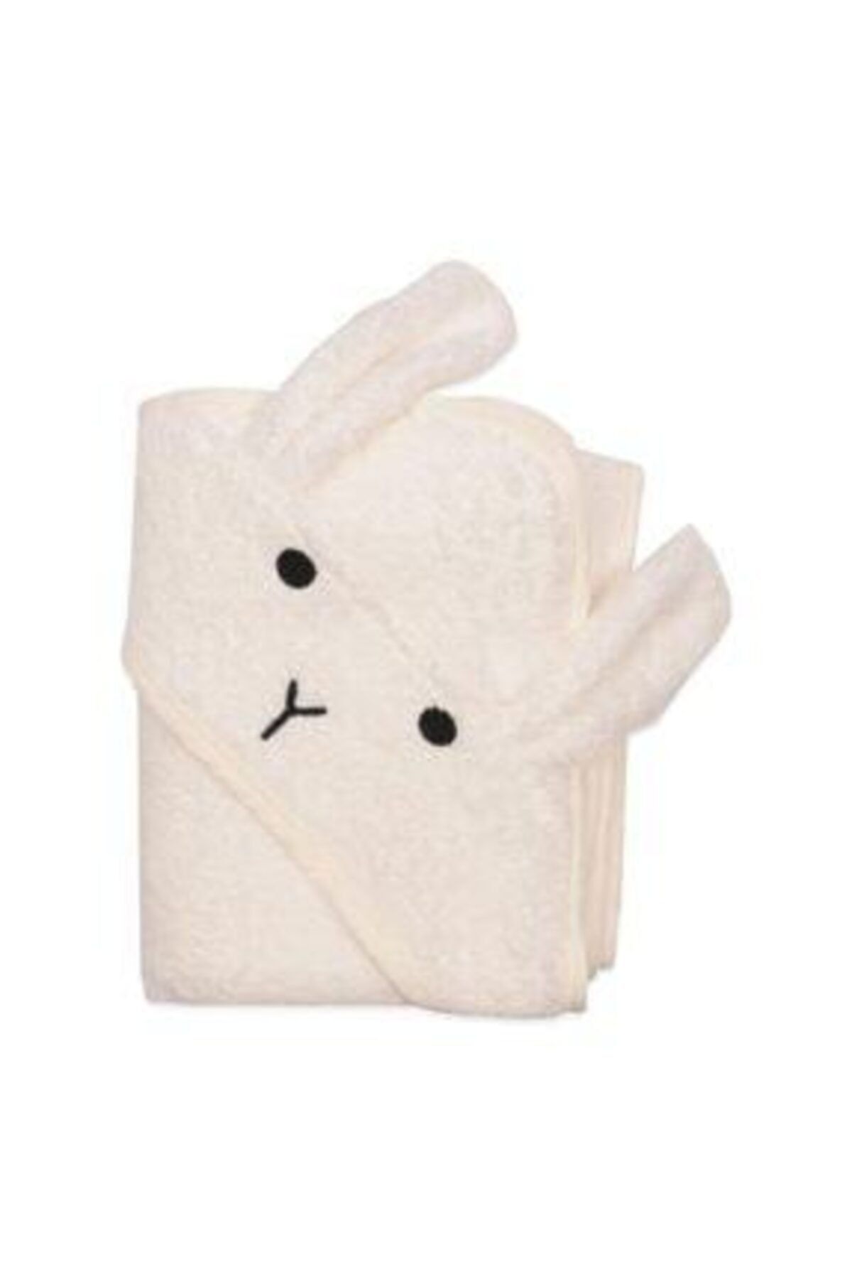 caglabutik Kız Bebek Pudra Kulaklı Tavşan Nakışlı Banyo Havlusu 75x75 cm