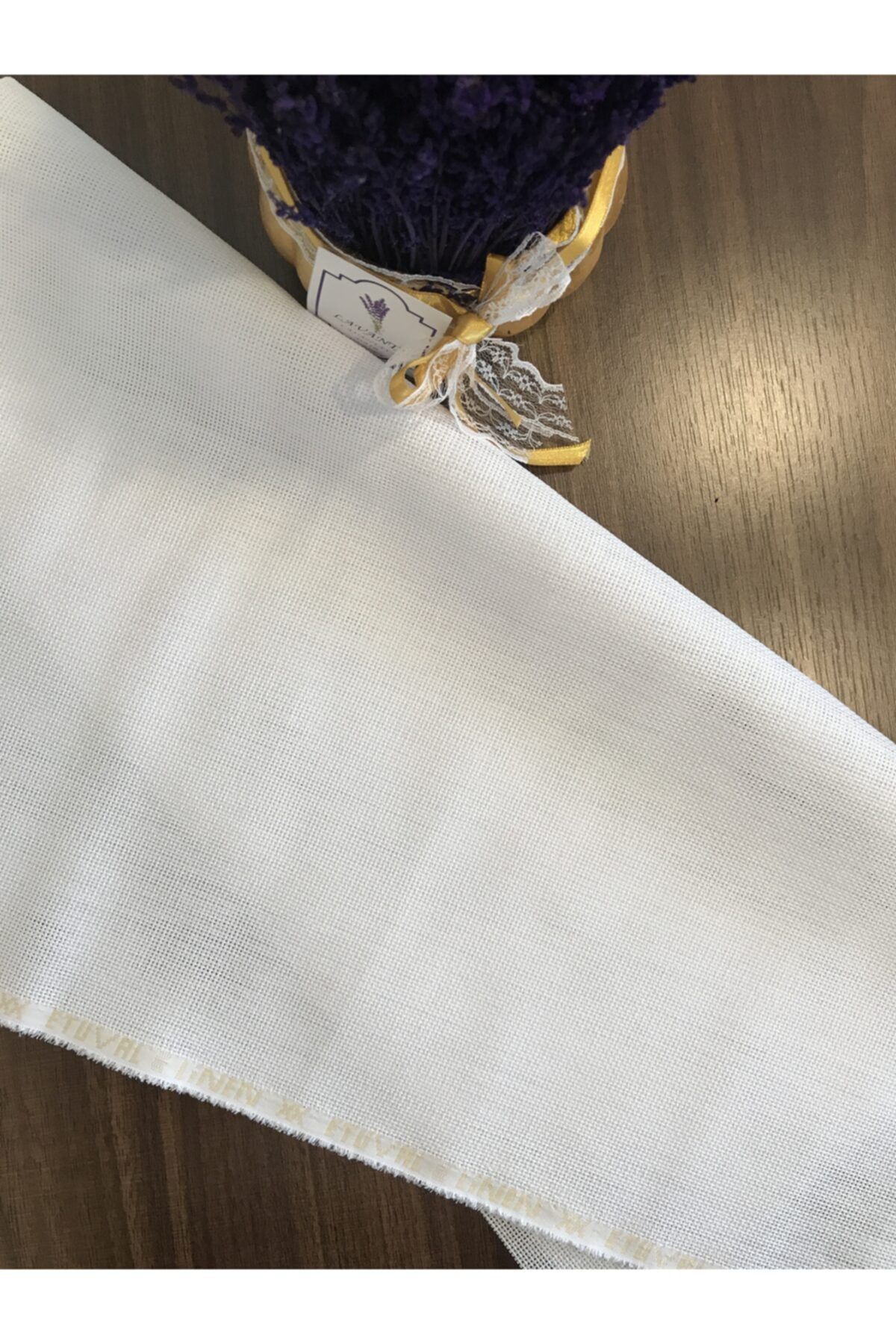 etuval Linen Etamin Punch Ve Pano Kumaşı Beyaz 50x80