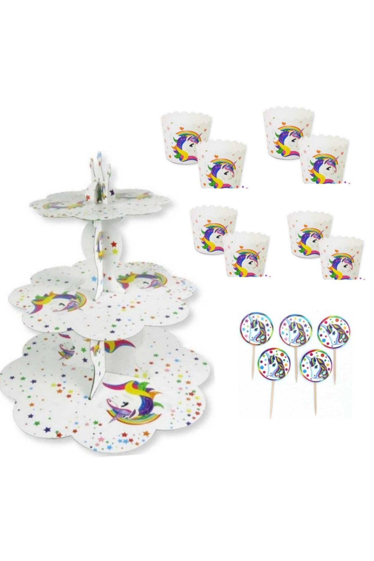 İzmir Partystore Unıcorn Kek Stand Seti
