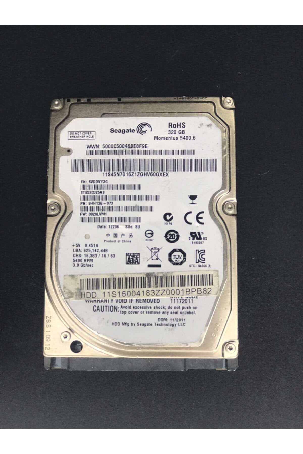 Seagate 320gb Harddisk 2.5'' %100 Sağlıklı (yenilenmiş)