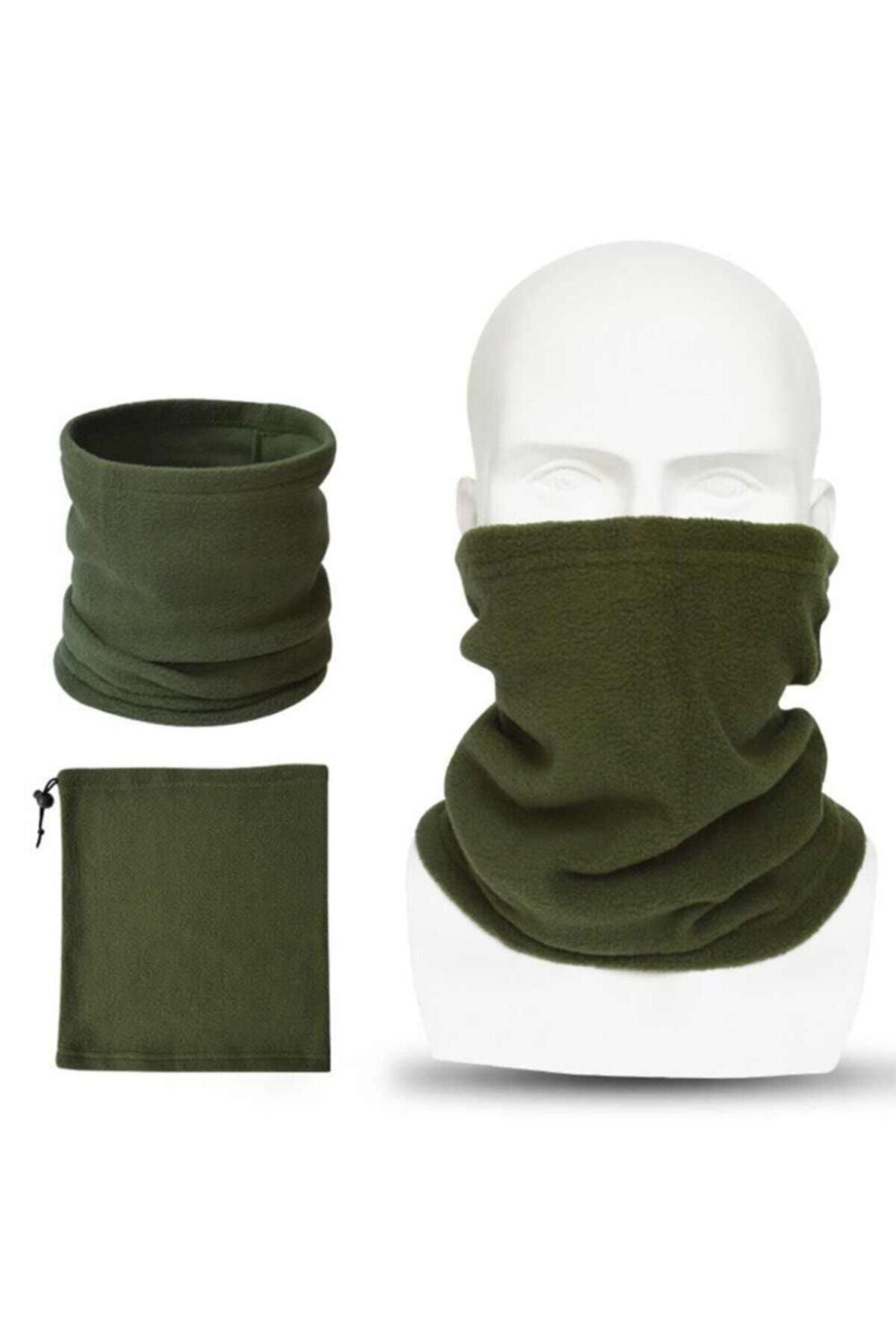 Silyon Askeri Giyim Polar Eldiven / Polar Bere Ve Polar Boyunluk Seti Haki Renk Askeri Set