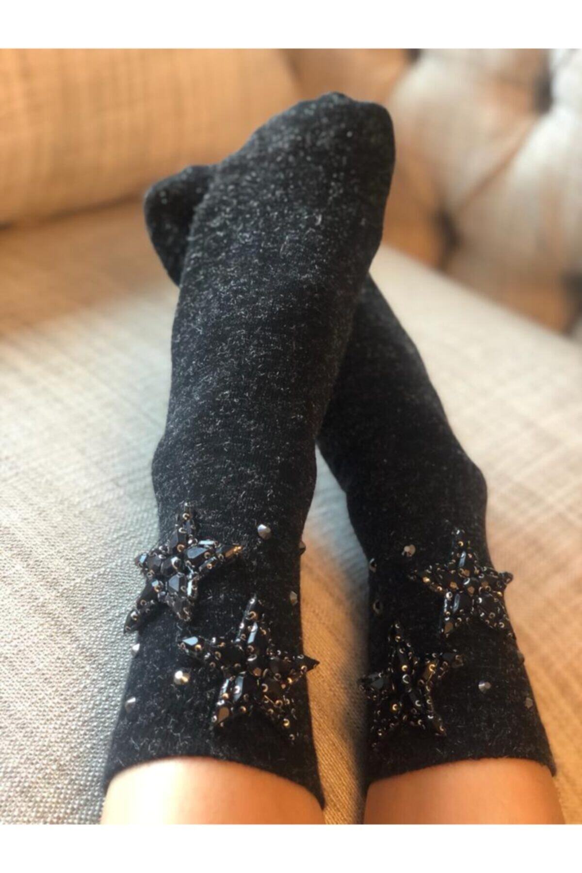 MinimosiniCo Soket Tasarım Çorap Blackystarrsocks