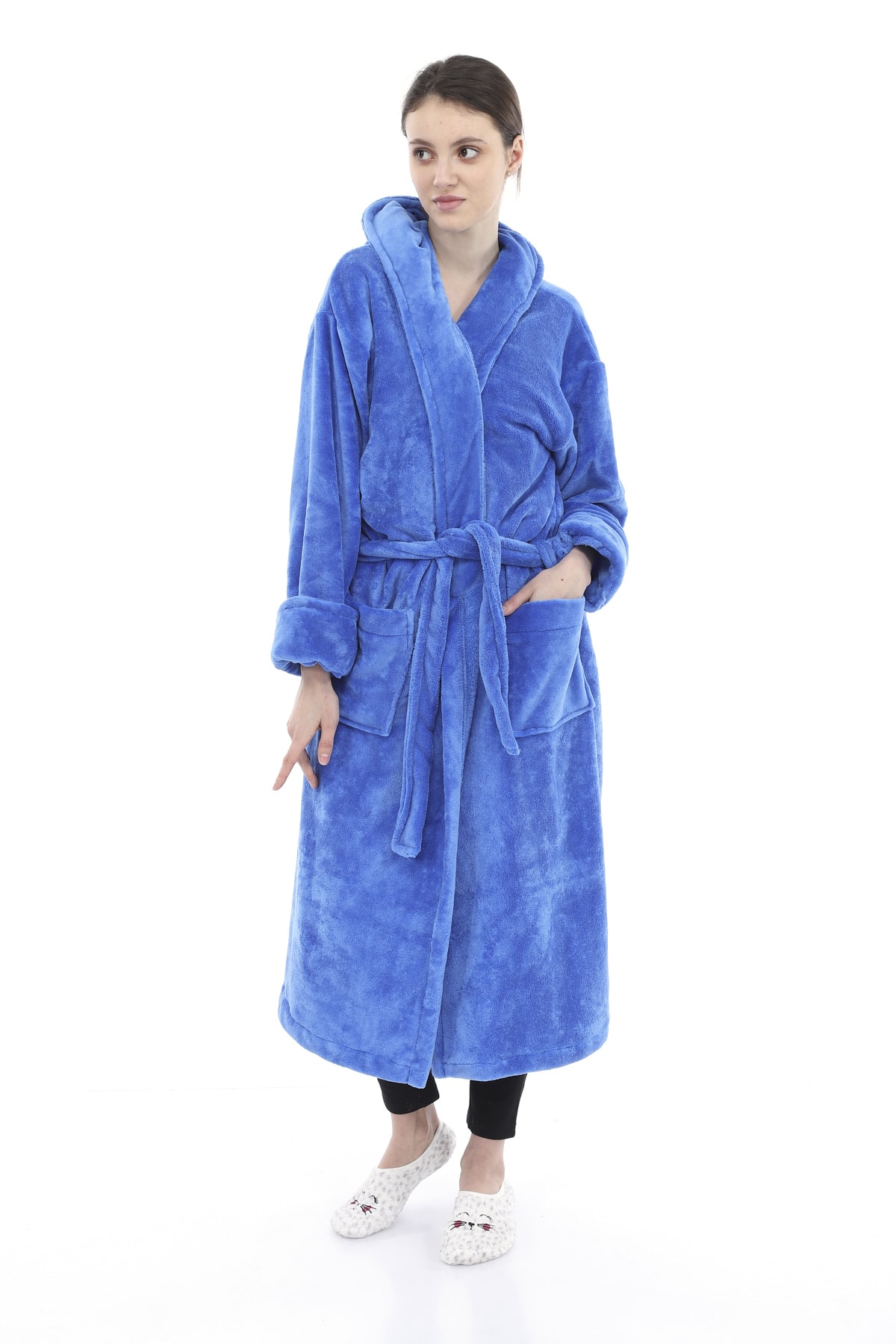 NETY WEAR KadınMavi Ultrasoft Sabahlık Uzun Nety 475