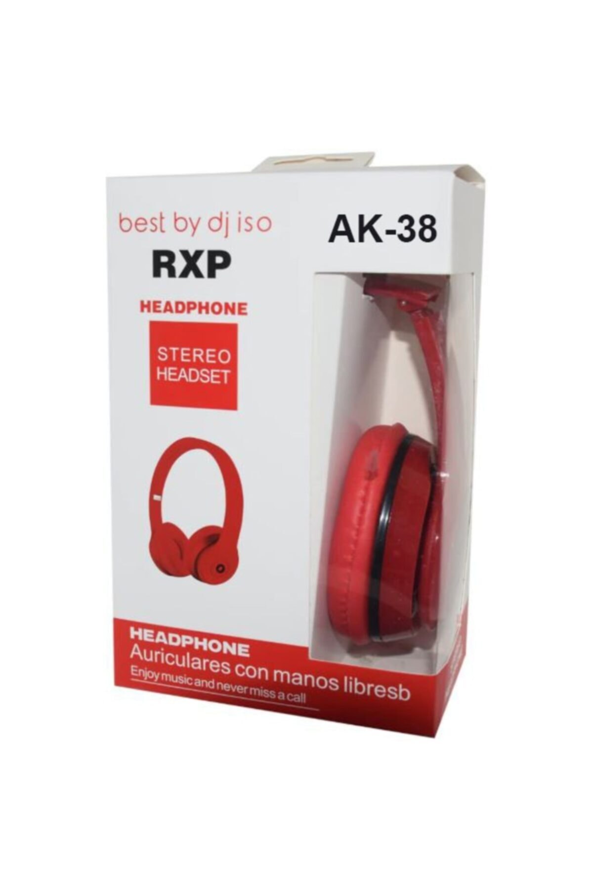 AldımGeldi Kafa Bantlı Gamer Kablolu 3.5mm Ses Stereo Dj By Iso Kulaküstü Renk Kırmızı
