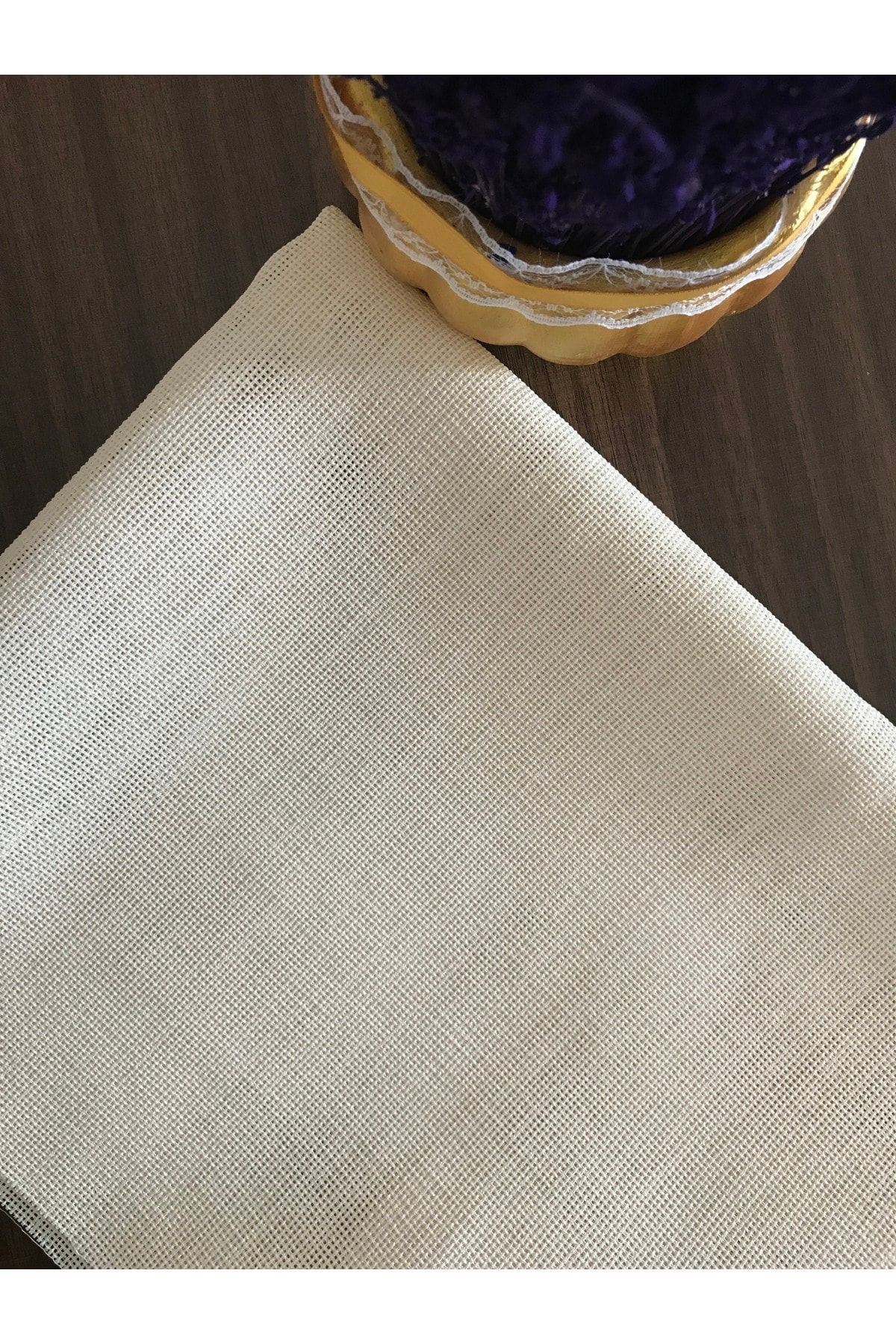 etuval Linen Etamin Punch Ve Pano Kumaşı Krem 38x38cm