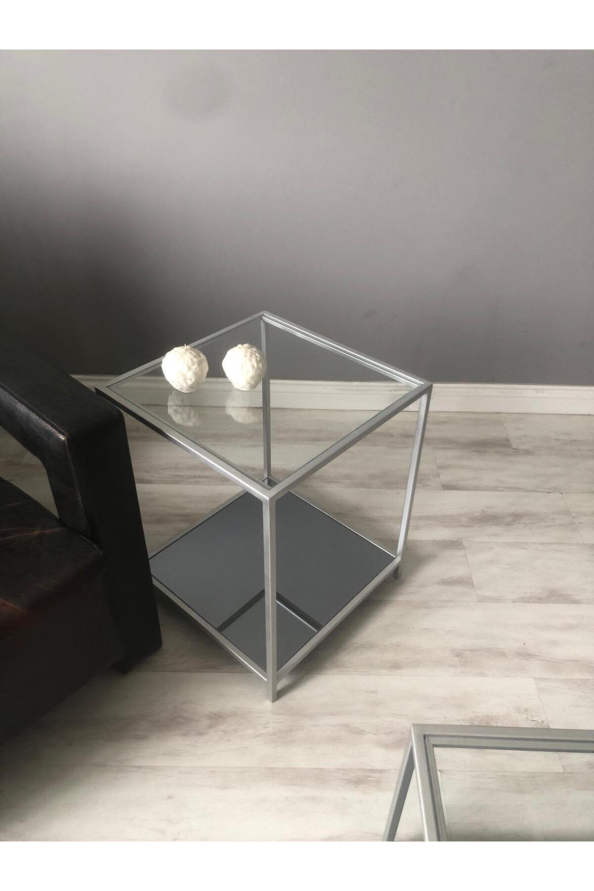 Atolly Home Metal Gri Yan Sehpa